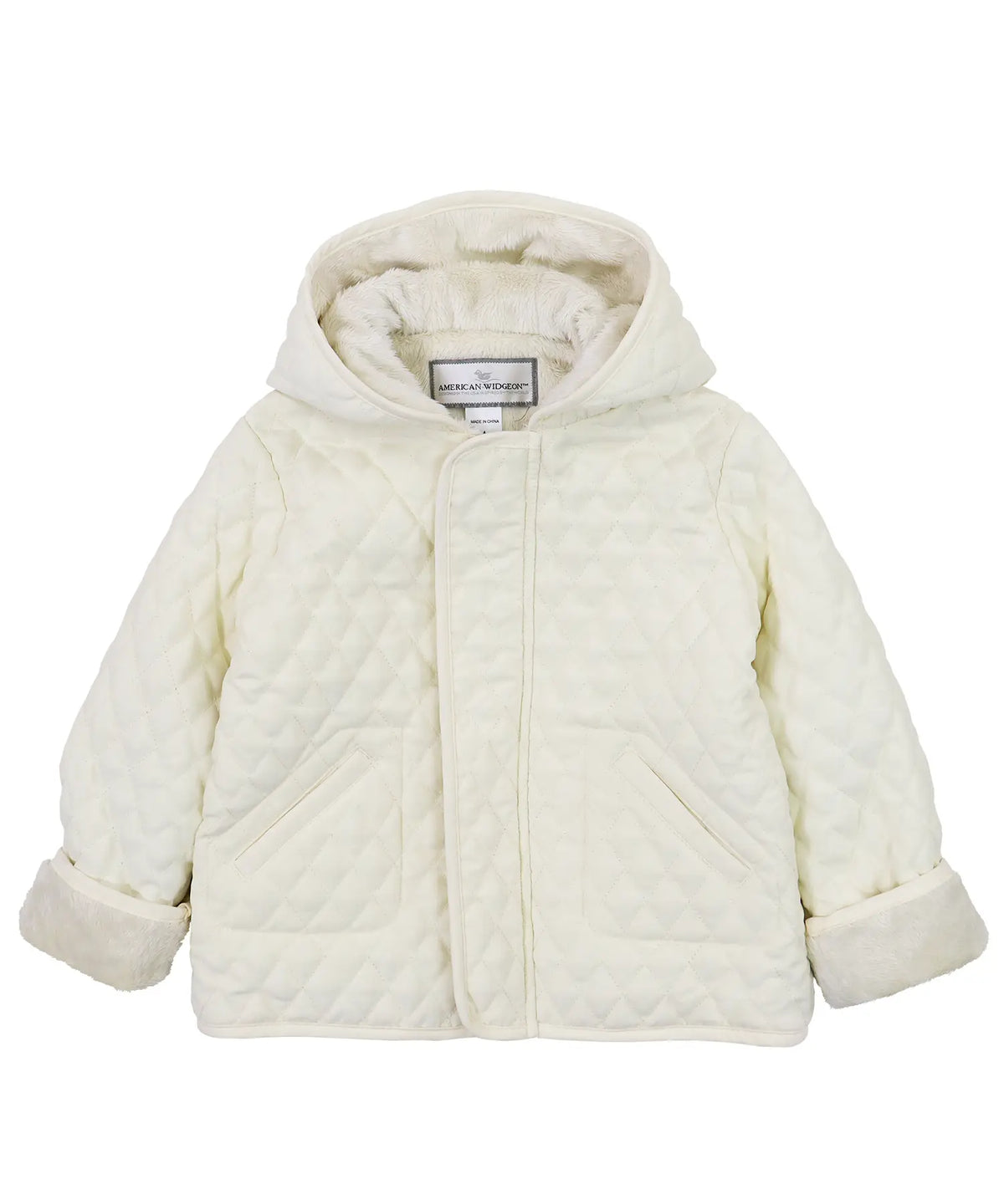 Widgeon Hooded/Quilted Barn Jacket-Cream