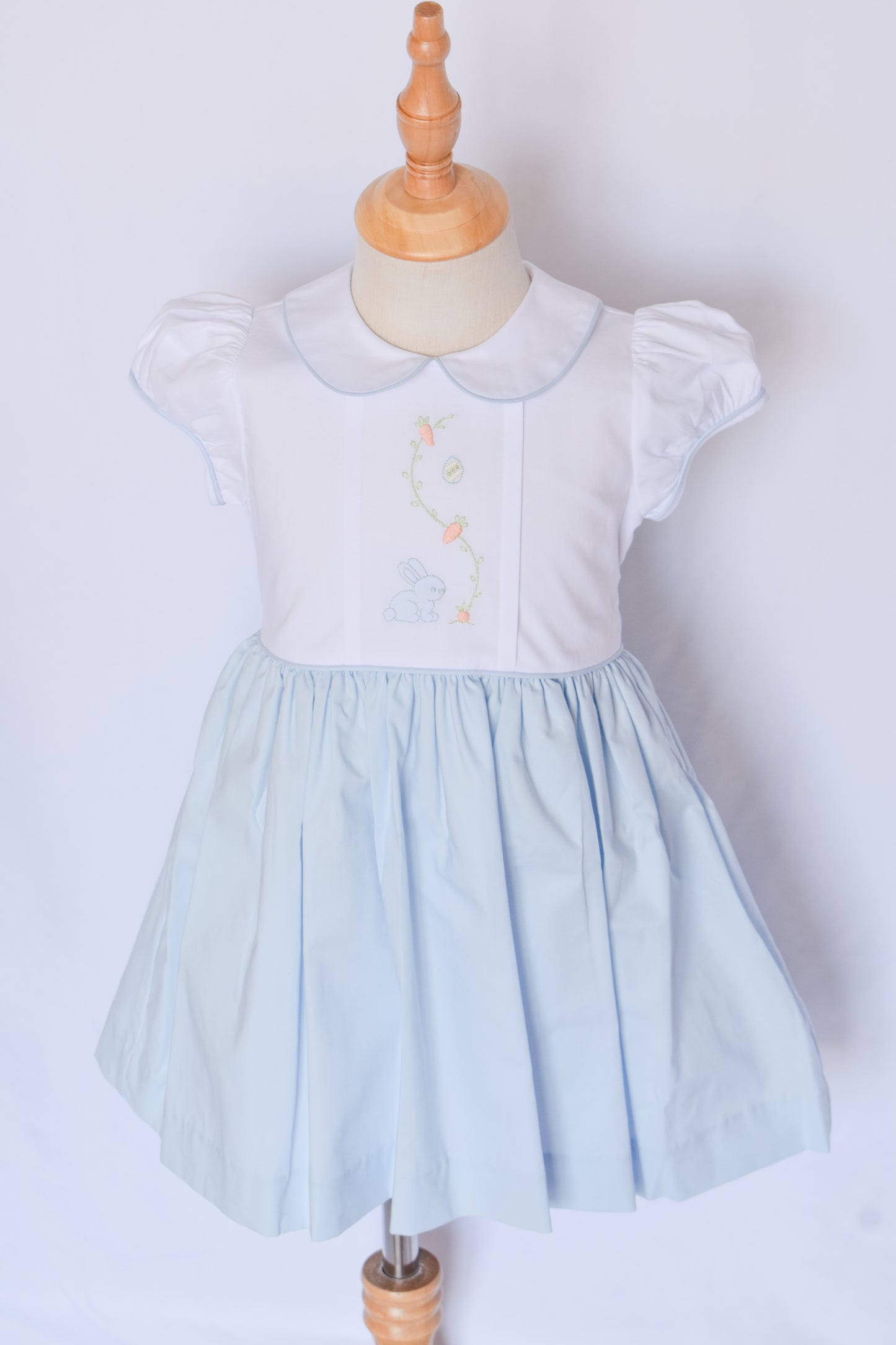 Heirloom Peter Pan Dress-Blue Bunny