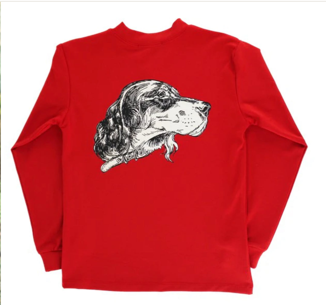 LS Performance Logo Tee-Spaniel Dog/Red