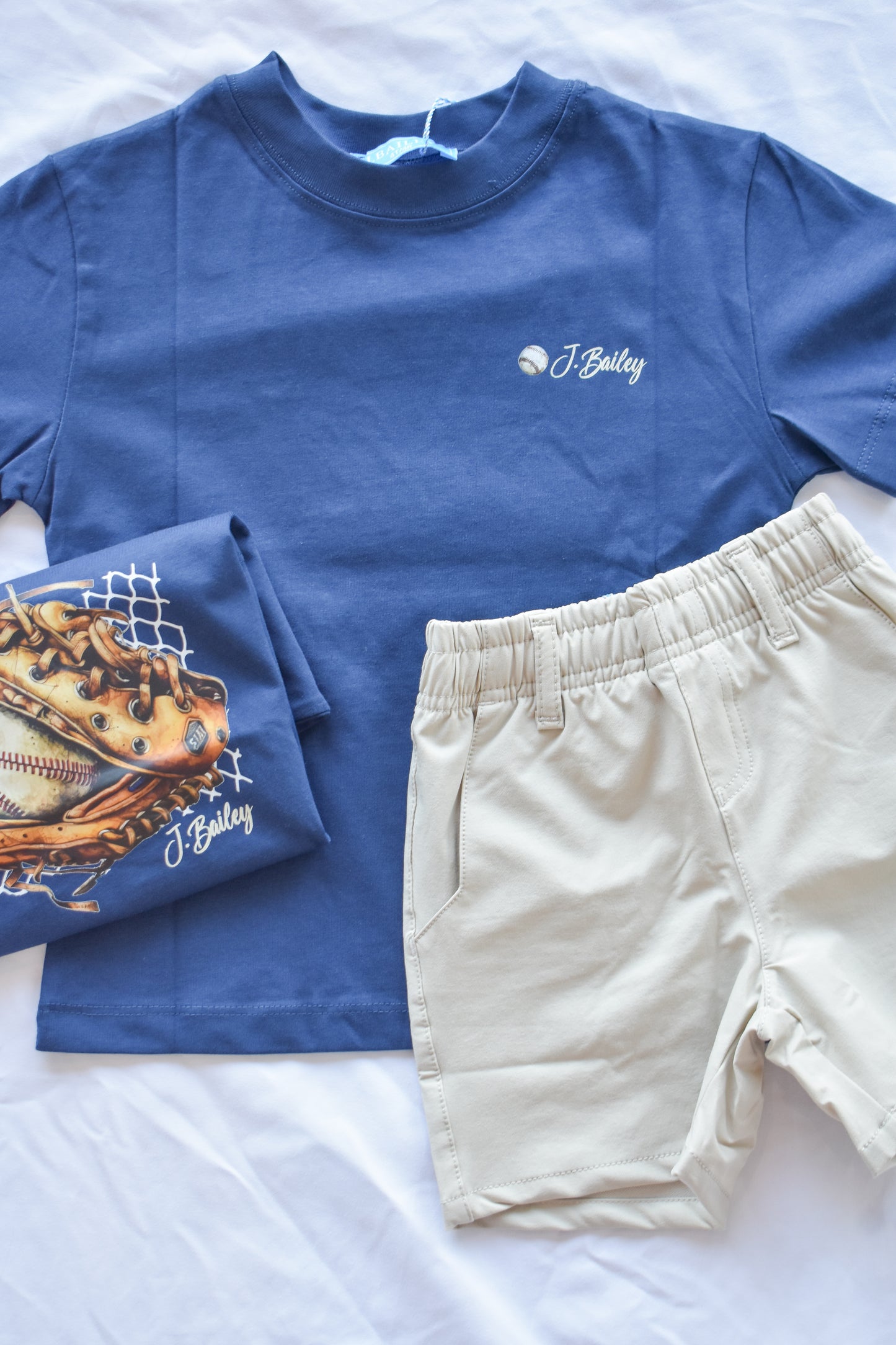 Short Sleeve Logo Tee-Baseball on Navy