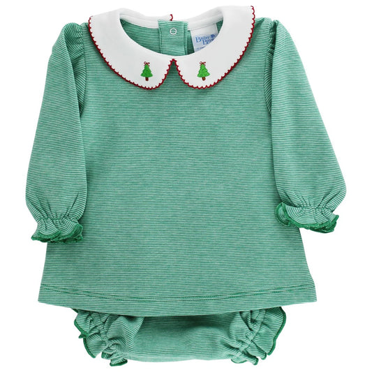 Little Christmas Tree Girl Diaper/Bloomer Set