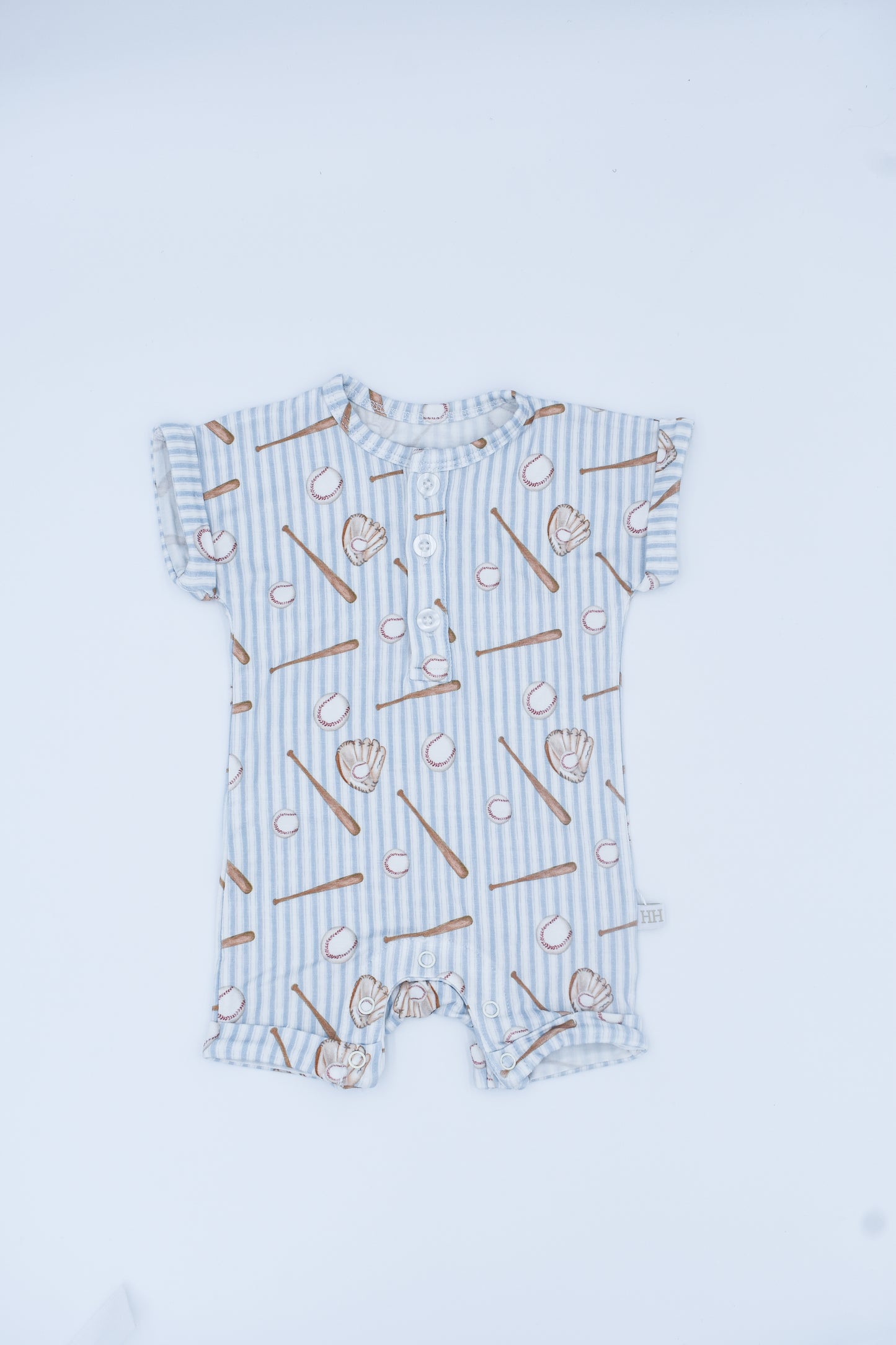 Batter Up Button Short Romper
