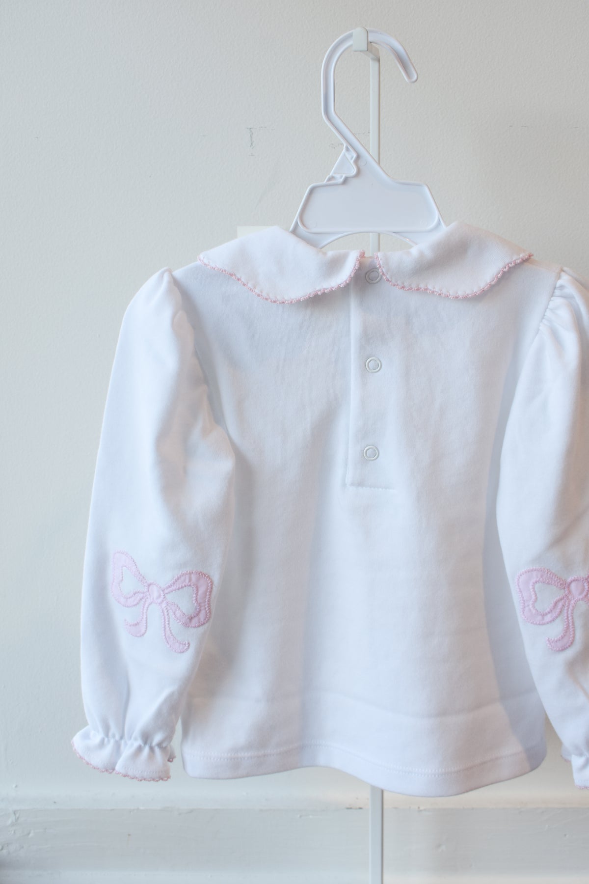 Emma’s Elbow Top-White/Palm Beach Pink