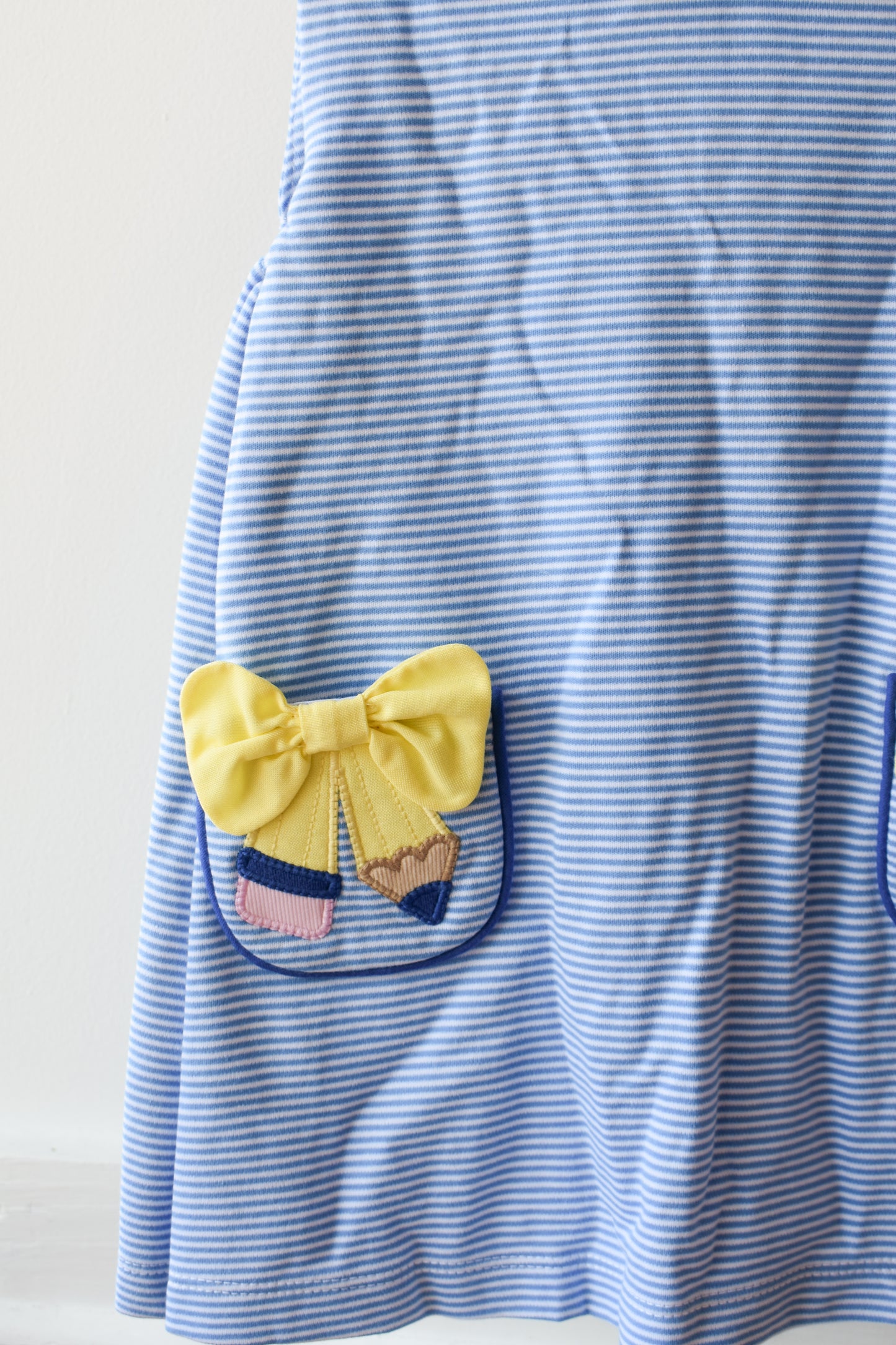 Pencil Pocket Sarah Jumper-Periwinkle Stripe Knit
