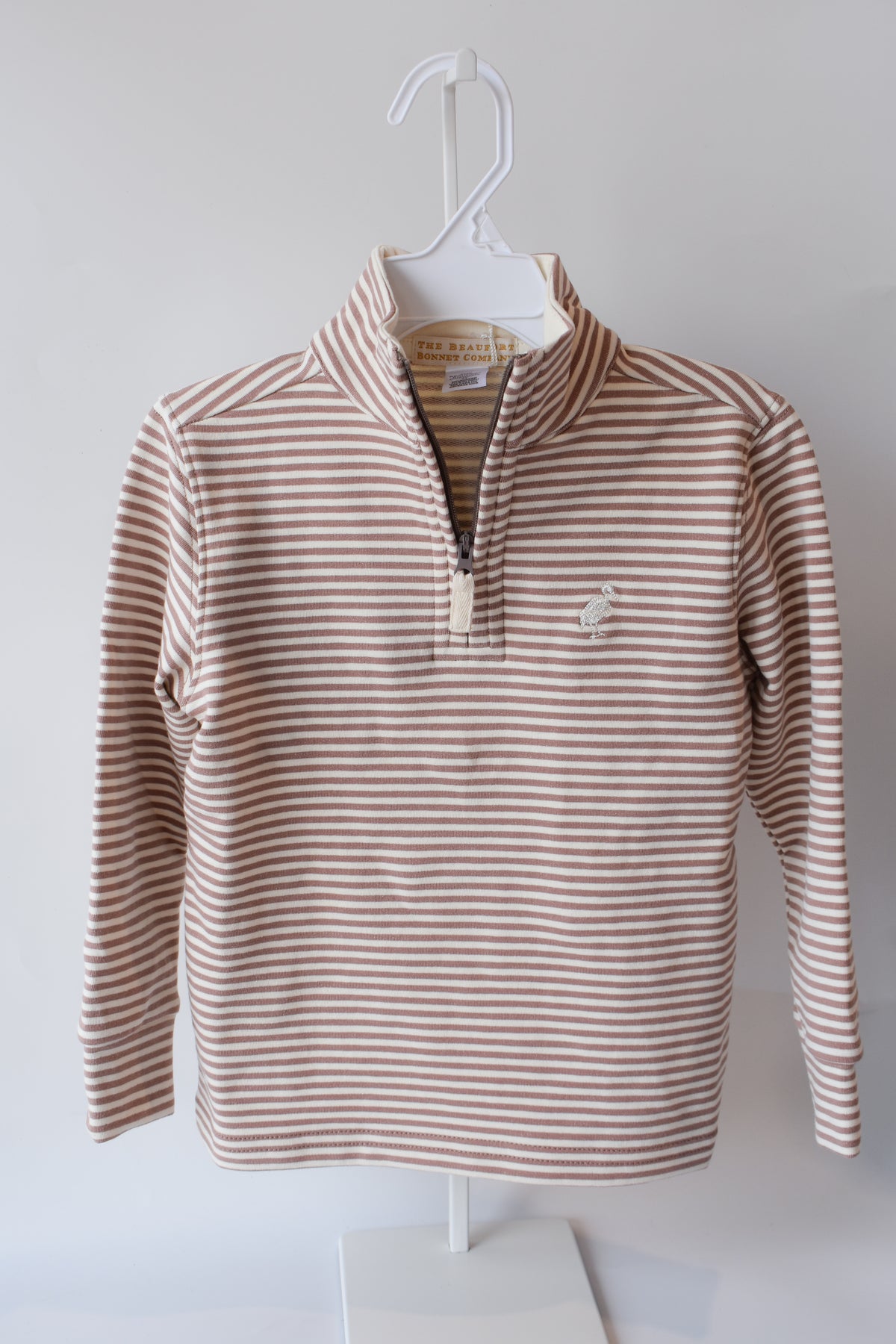 Hayword Half Zip-Gray Bay Brown/Palmetto Stripe