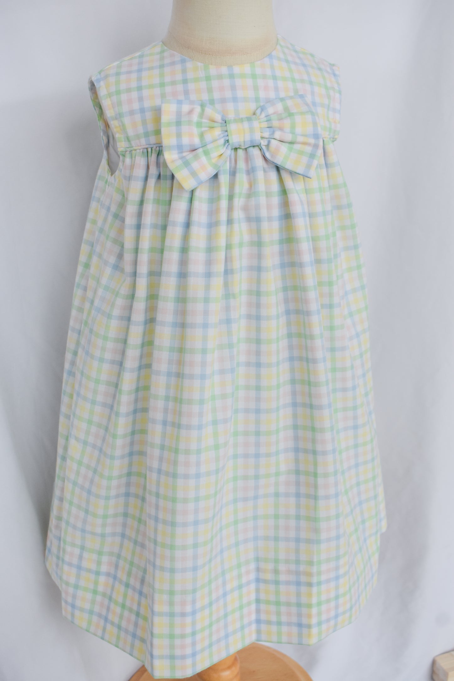 Easter Morning Plaid Bow Float Dress