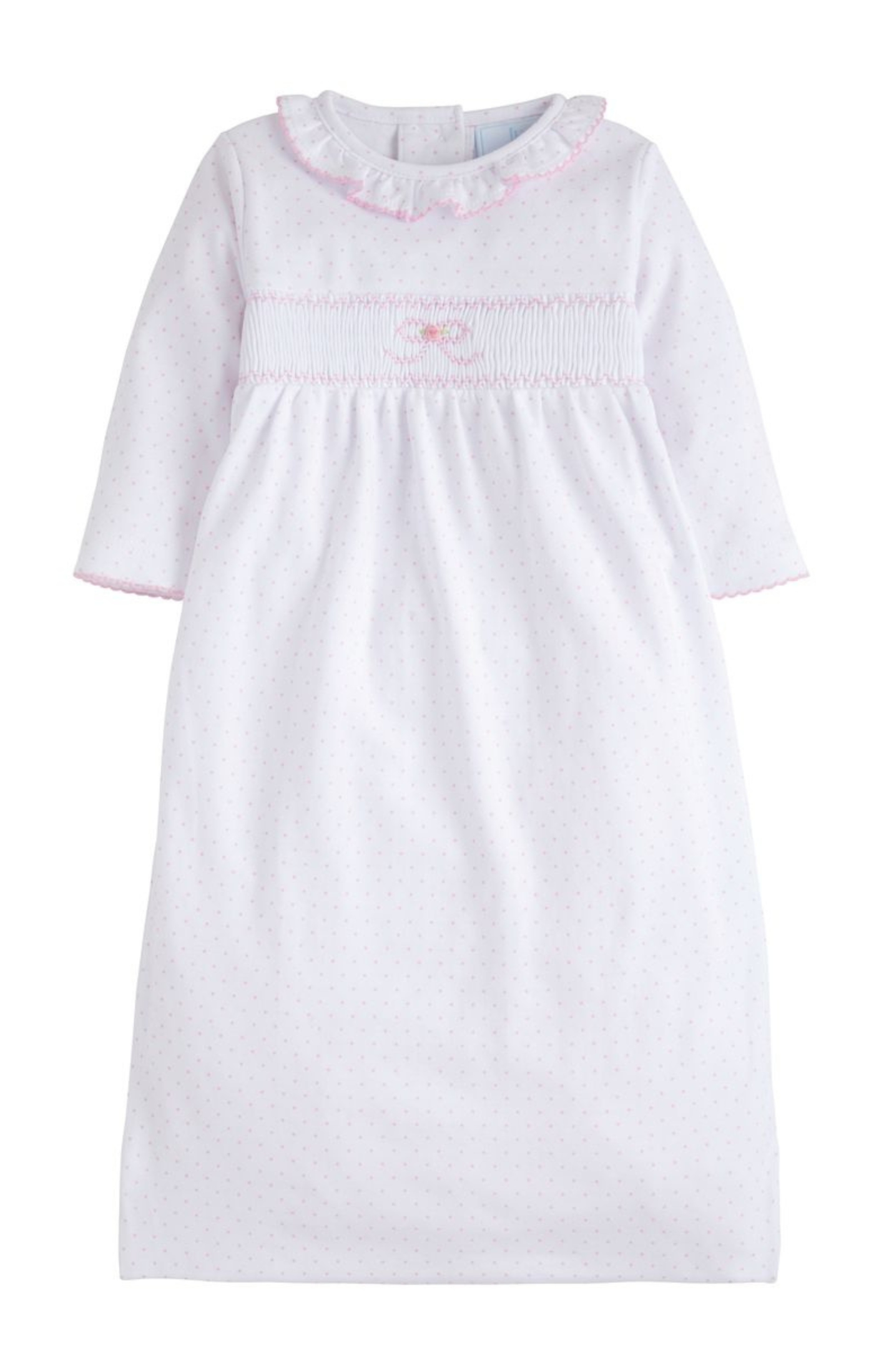 Bow Bliss Smocked Newborn Gown
