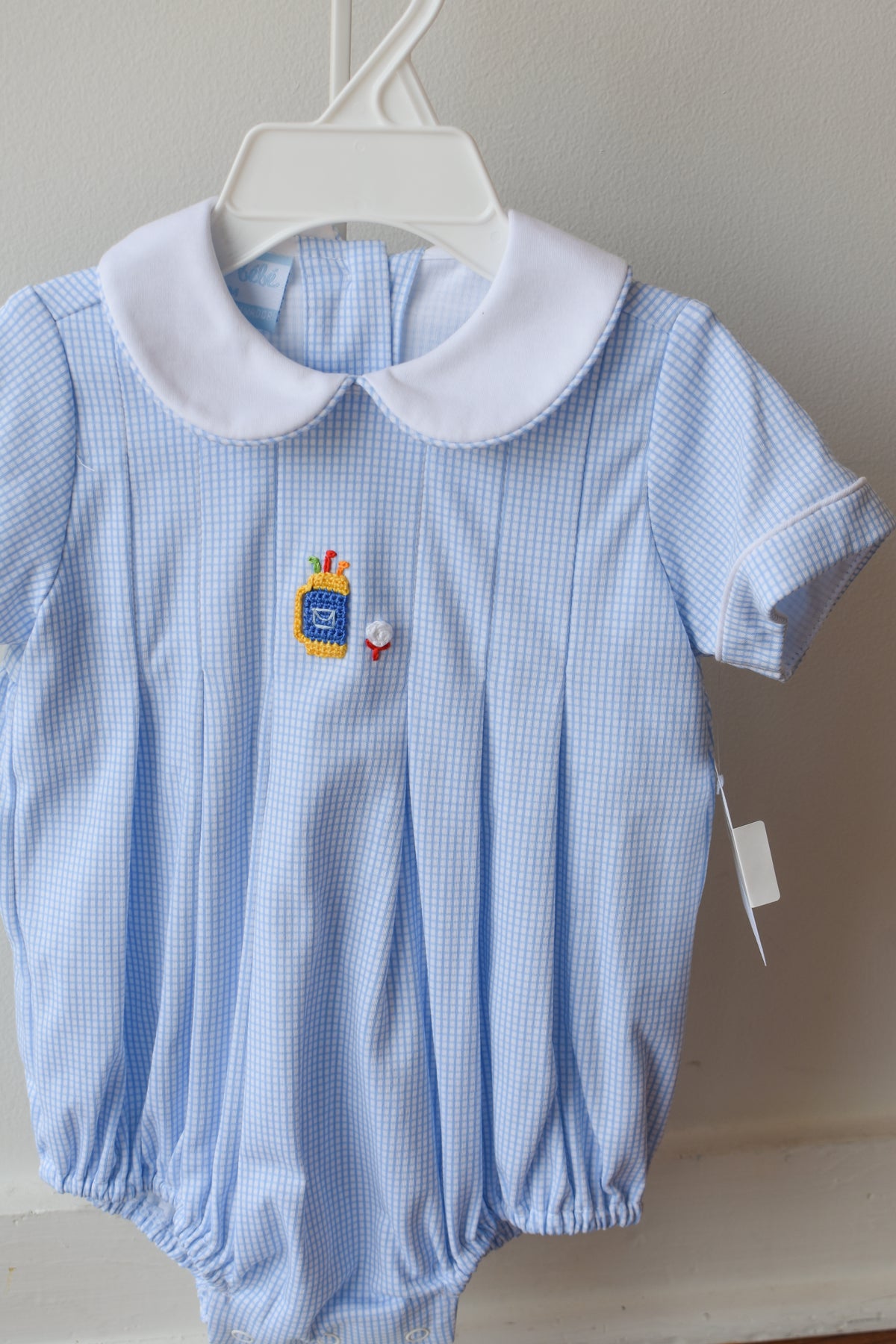Mini Golf Blue Check Knit Bubble