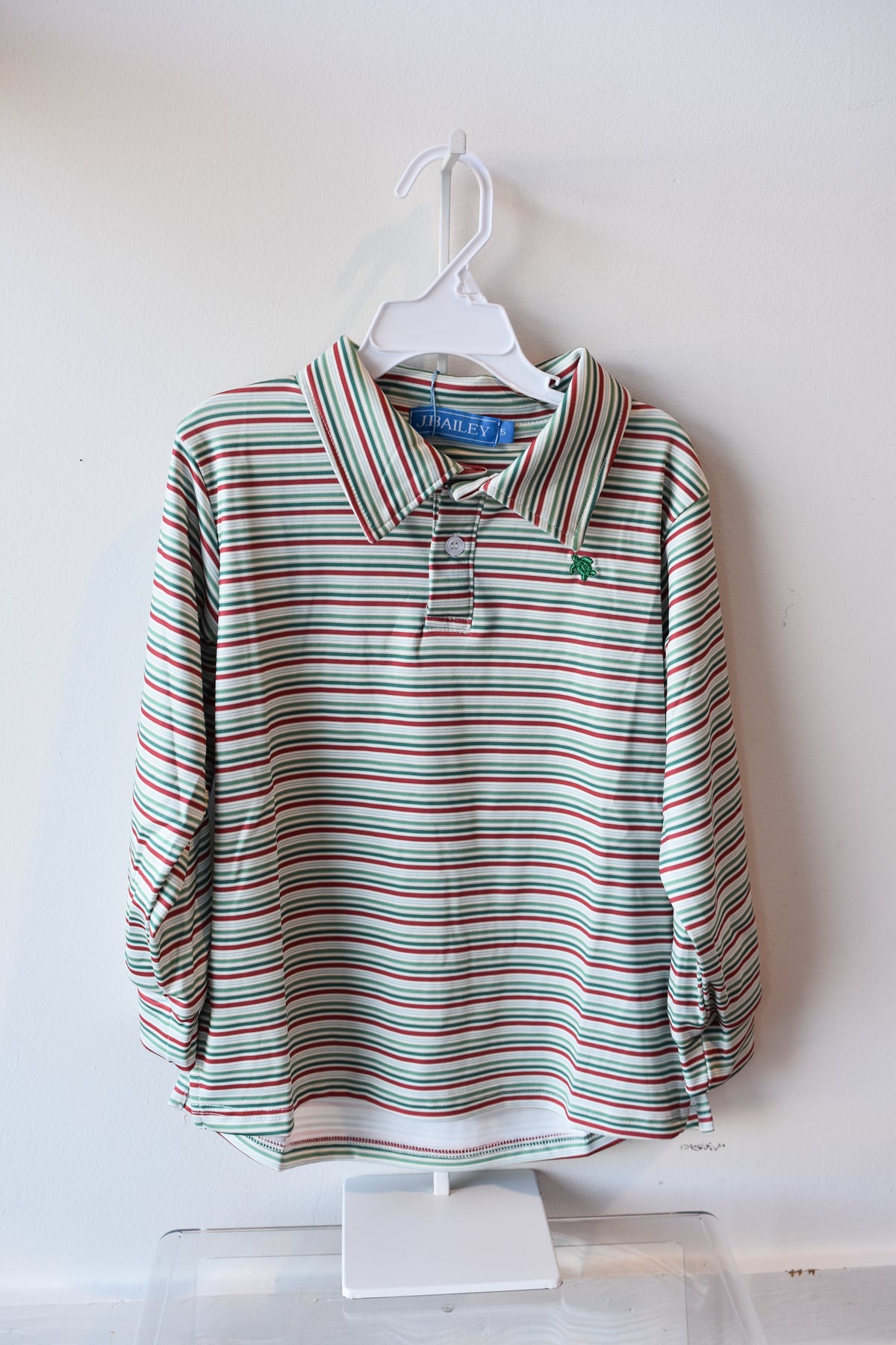 Long Sleeve Performance Polo-Holly Stripe