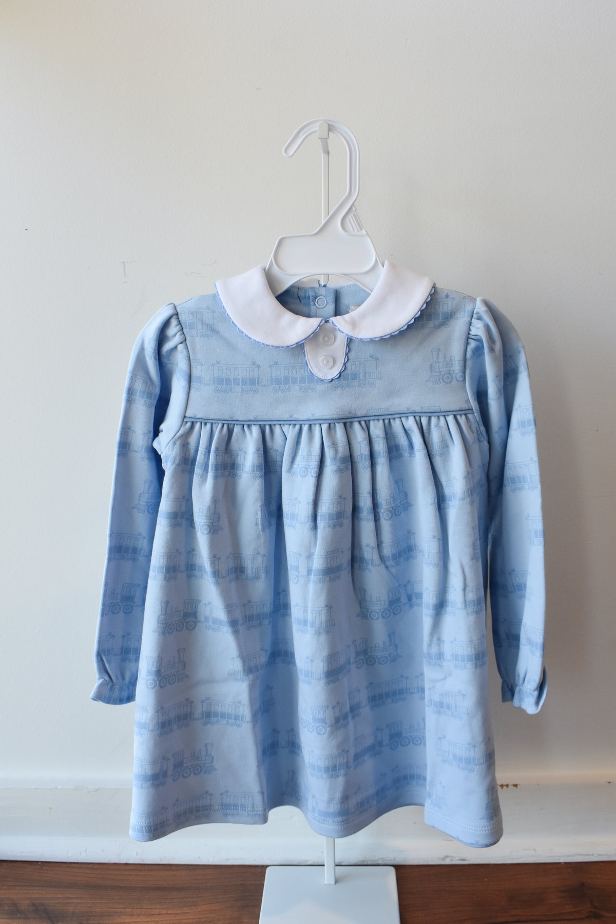 Long Sleeve Mary Dal Knit Dress-Blue Choo Choos