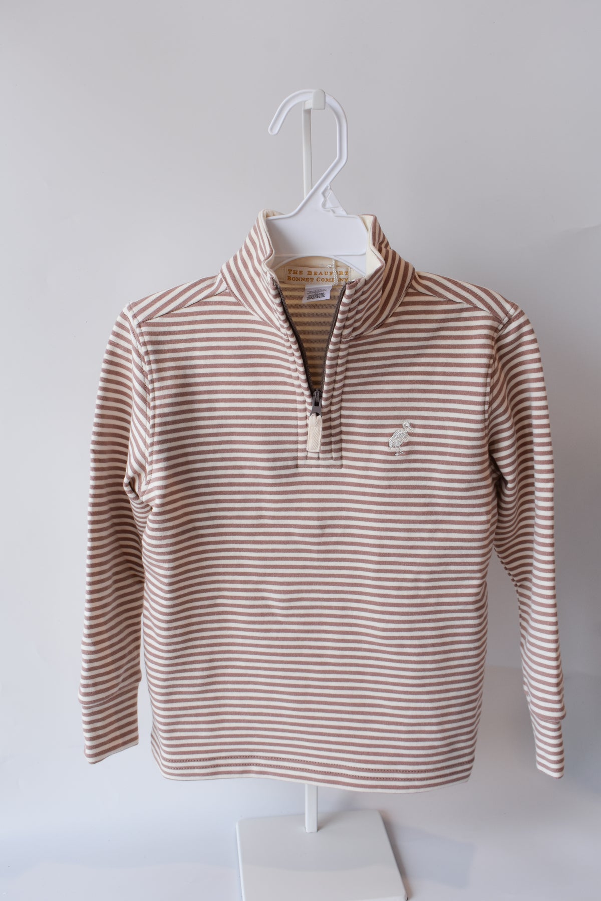 Hayword Half Zip-Gray Bay Brown/Palmetto Stripe