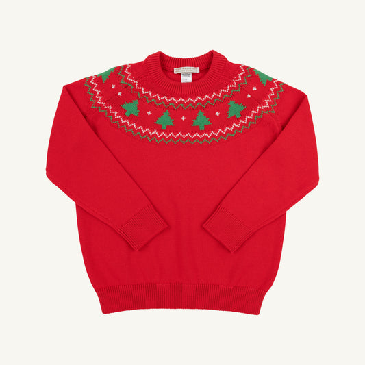 Isaac’s Fairisle Sweater-Red Christmas Trees