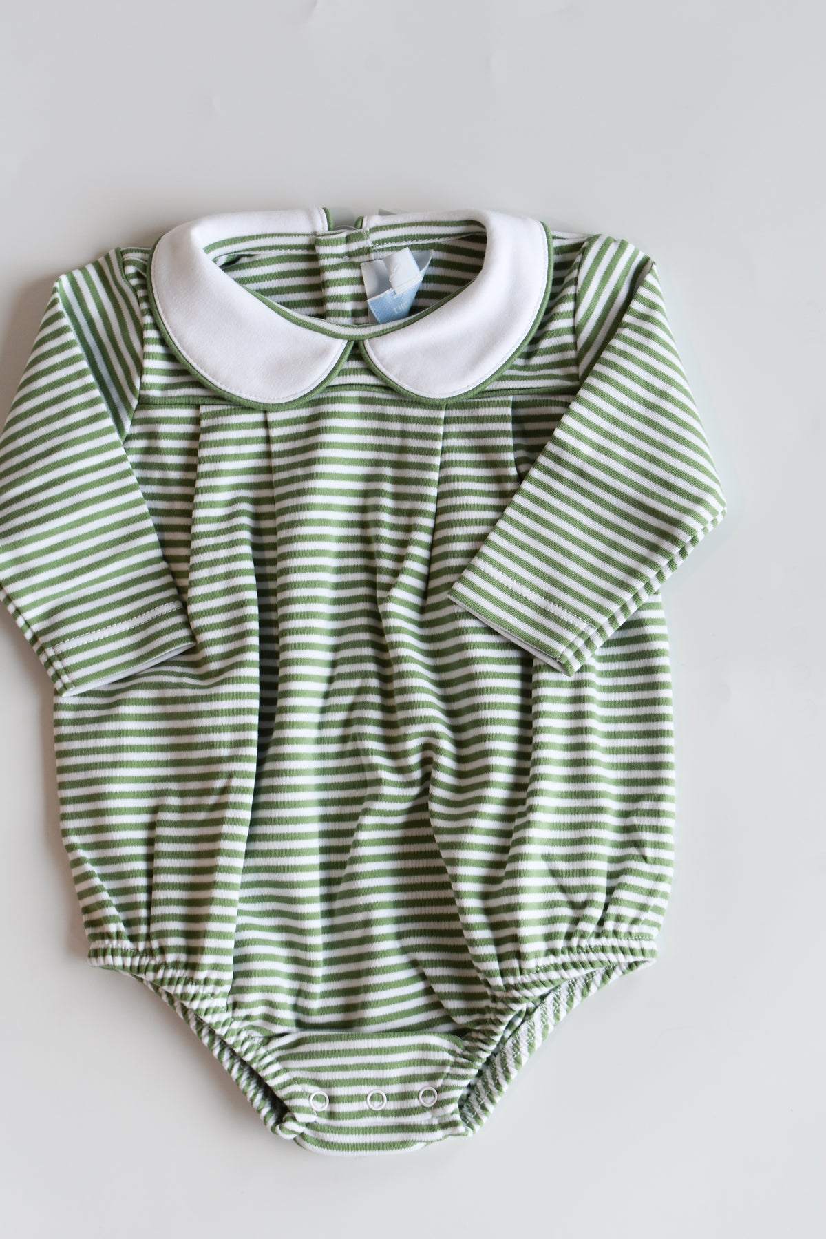 Pleated Peter Pan Bubble-Watercress Stripe