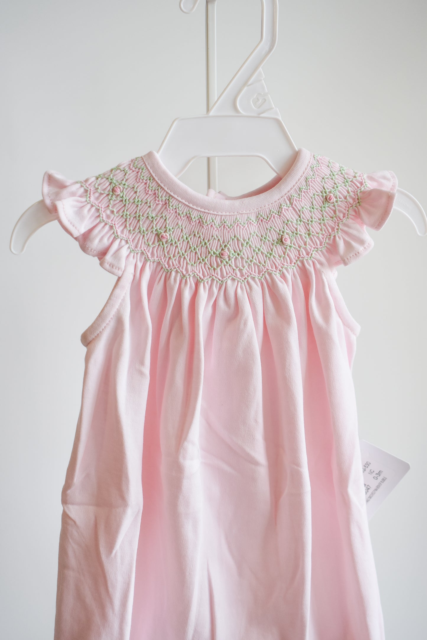 Pink n Green Smocked Bishop Bubble