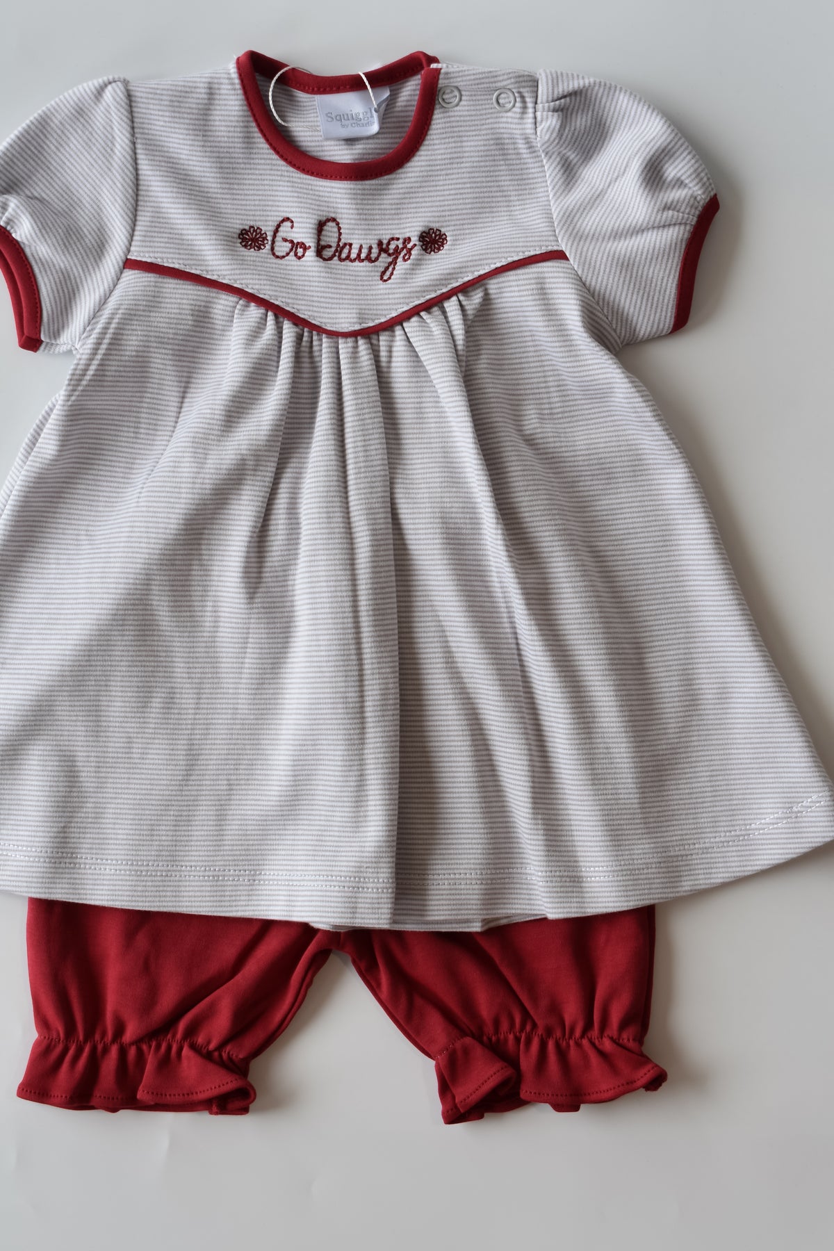 Go Dawgs Pom Pom Embroidered Bloomer Set