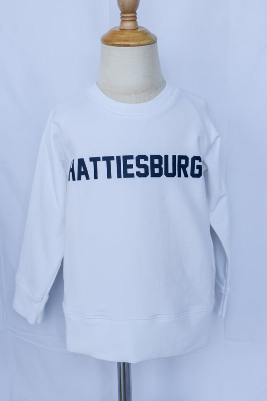 "Hattiesburg" City Hopper Sweatshirt-Worth Ave White/Navy