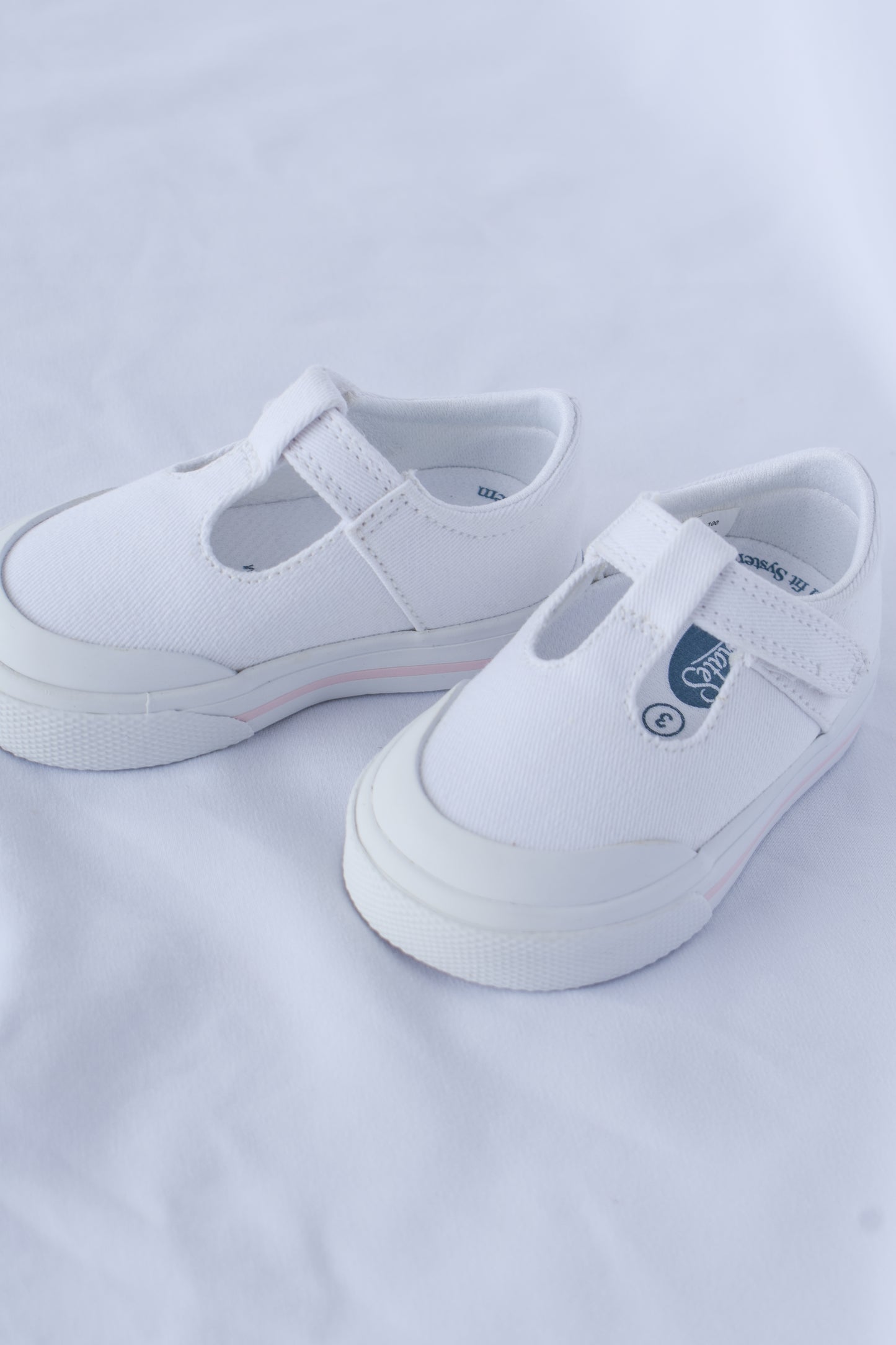 Drew White Canvas T-Strap Sneaker