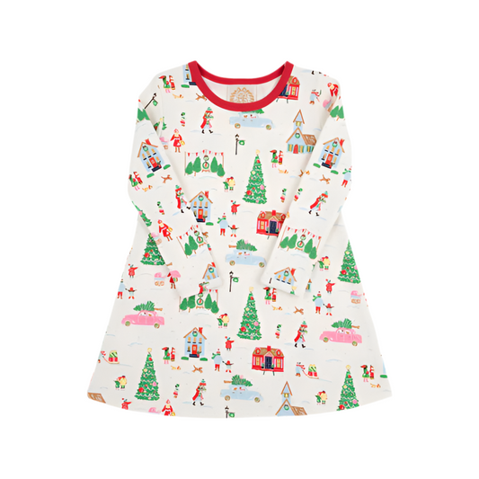 Make The Season Bright-Long Sleeve Polly Play Dress