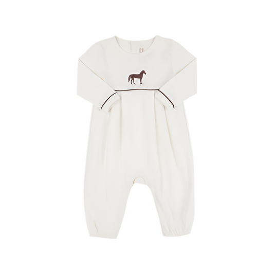 Long Sleeve Bradford Romper-Gray Bay Horses