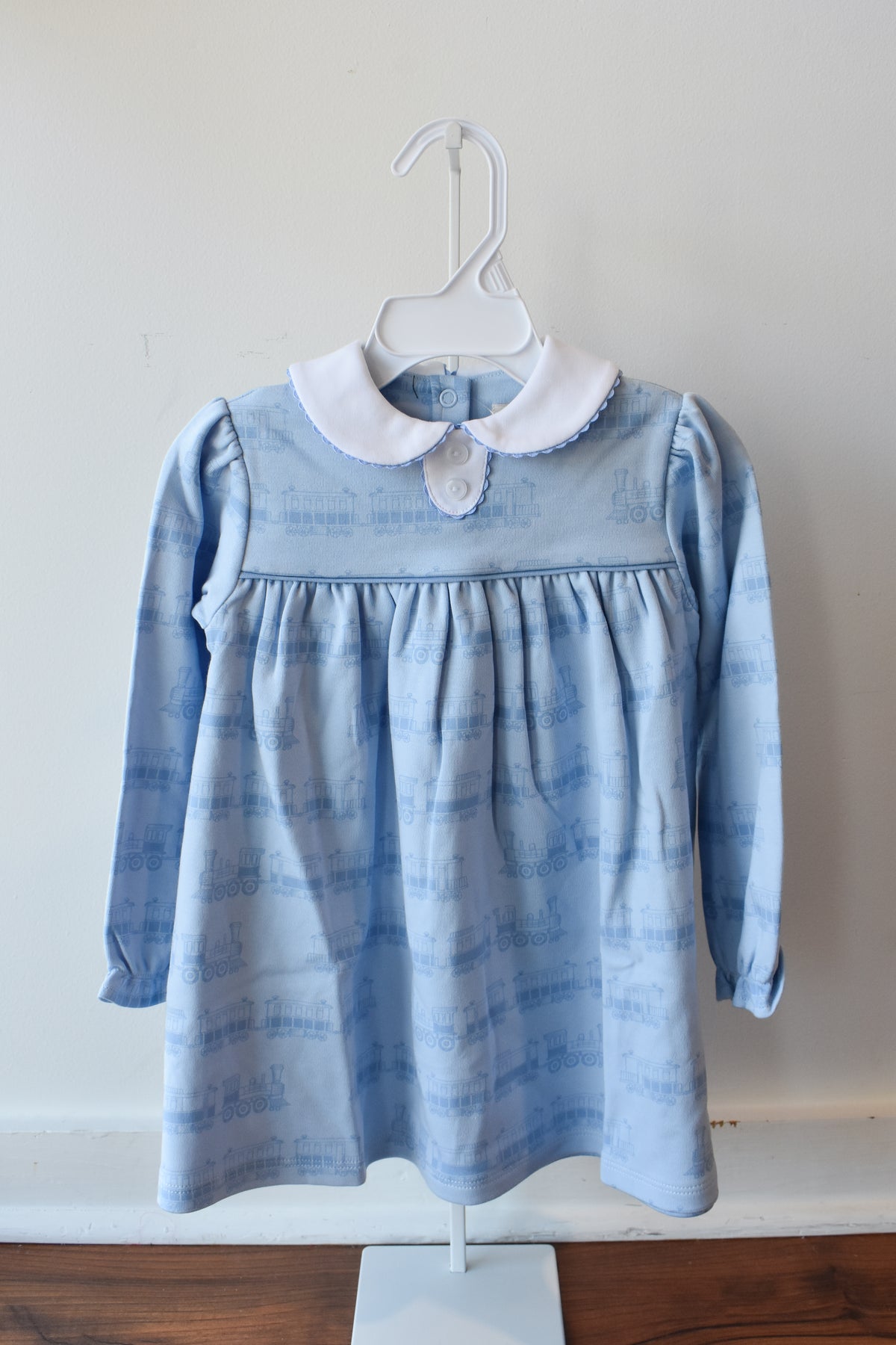 Long Sleeve Mary Dal Knit Dress-Blue Choo Choos