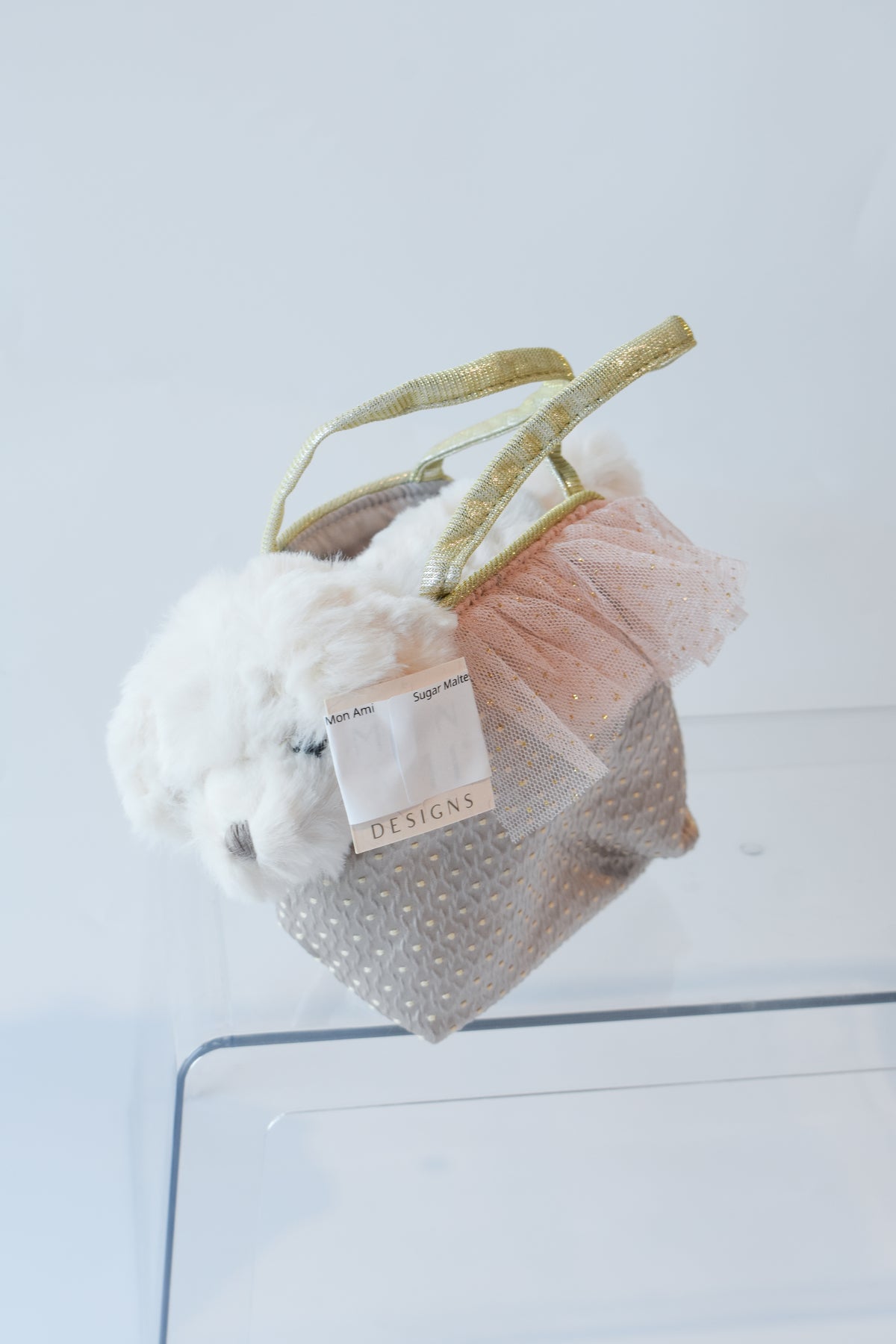 Sugar Maltese Puppy Plush Toy In Purse-Mon Ami