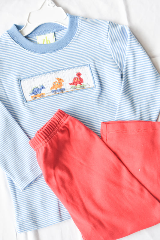 Little Dino Dude Smocked L/S Harry's Play Tee