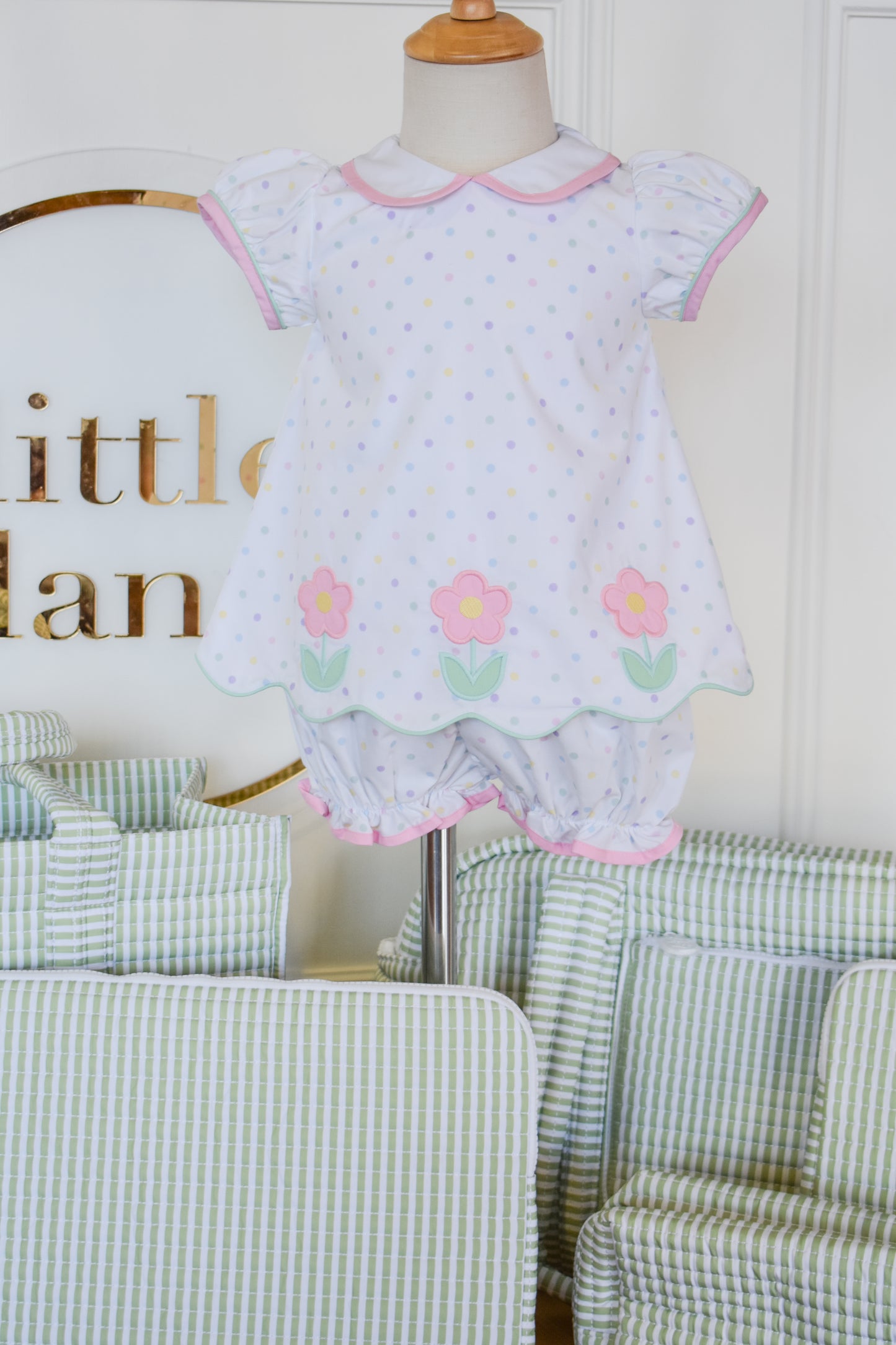 Petal & Dot Bow Back Bloomer Set
