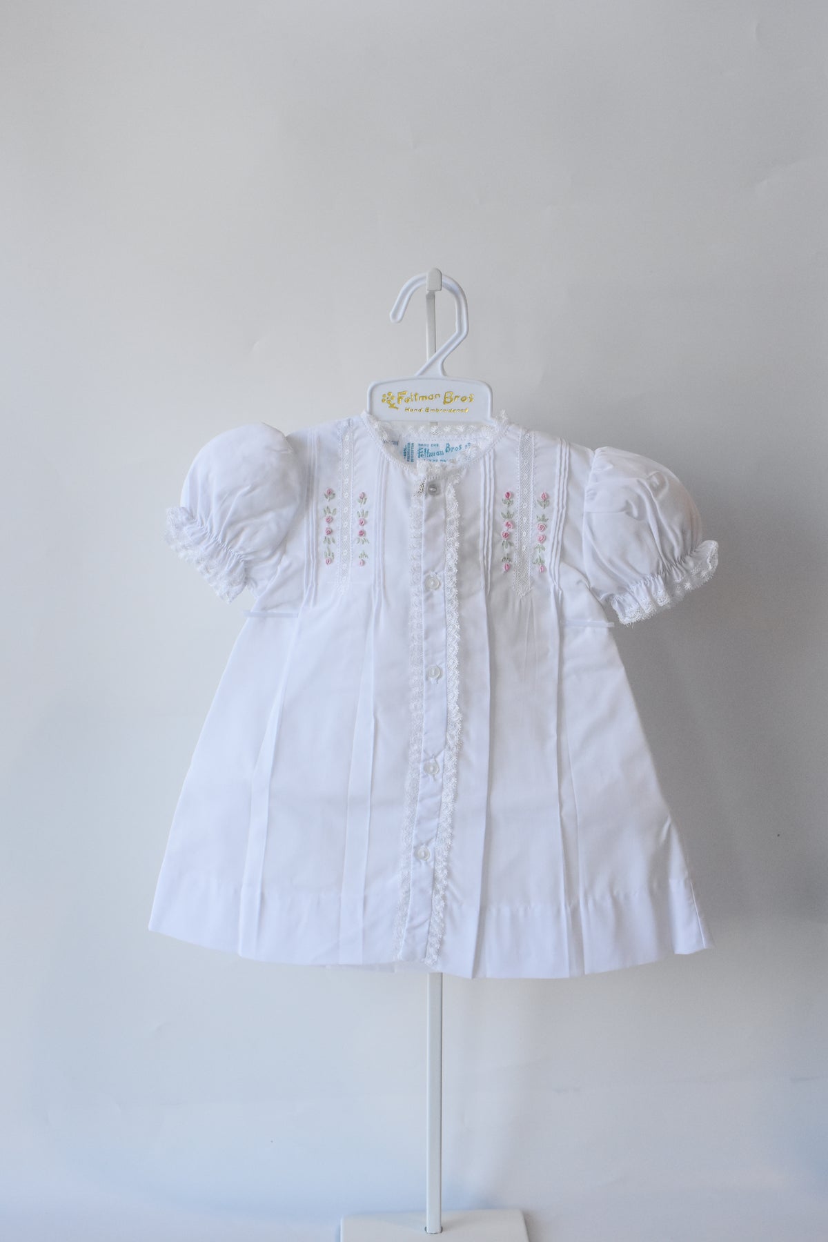 Floral Rosebud White Lace Heirloon Daygown