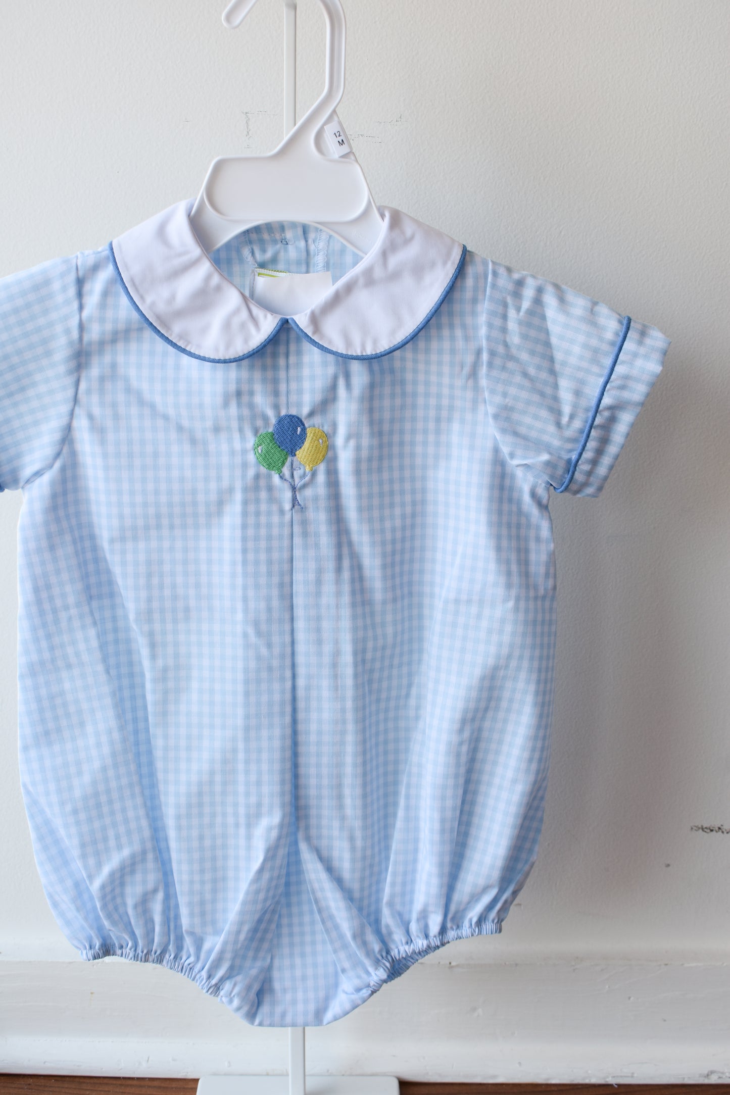 Edmund Blue Gingham Birthday Bubble