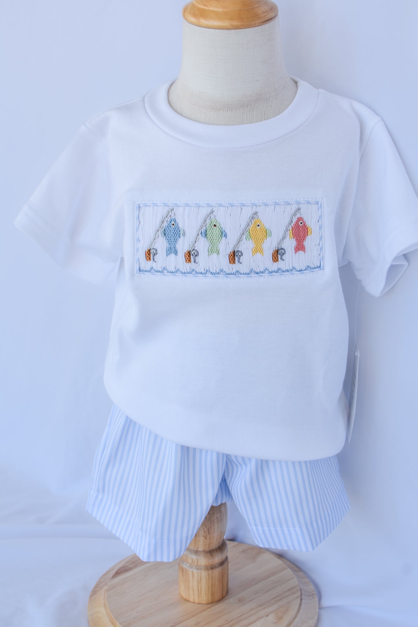 "Reel" Sweet Tom Smocked Short Set