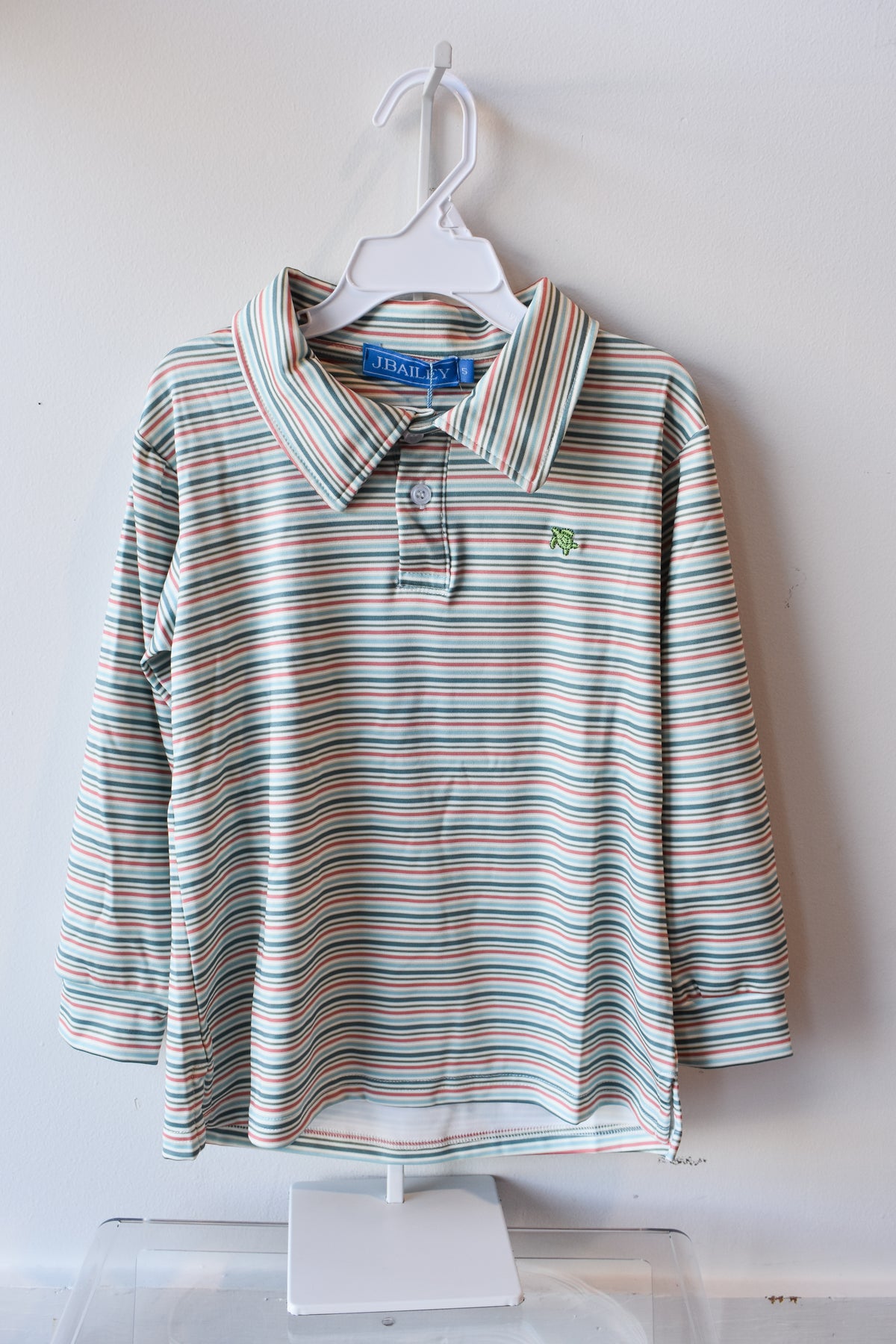 Long Sleeve Performance Polo-Harvest Stripe