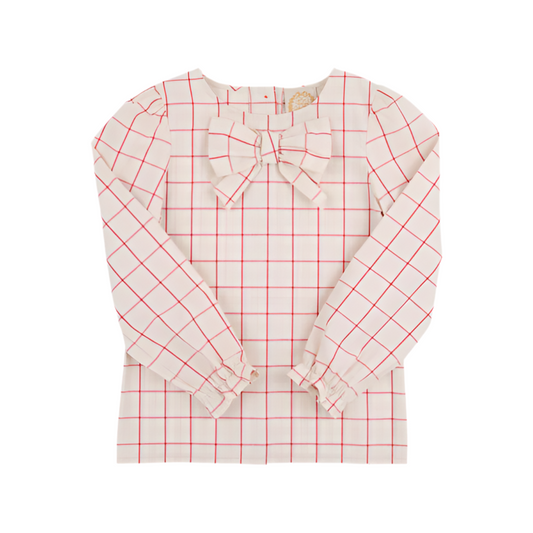Oak Park Plaid Beatrice Bow Blouse
