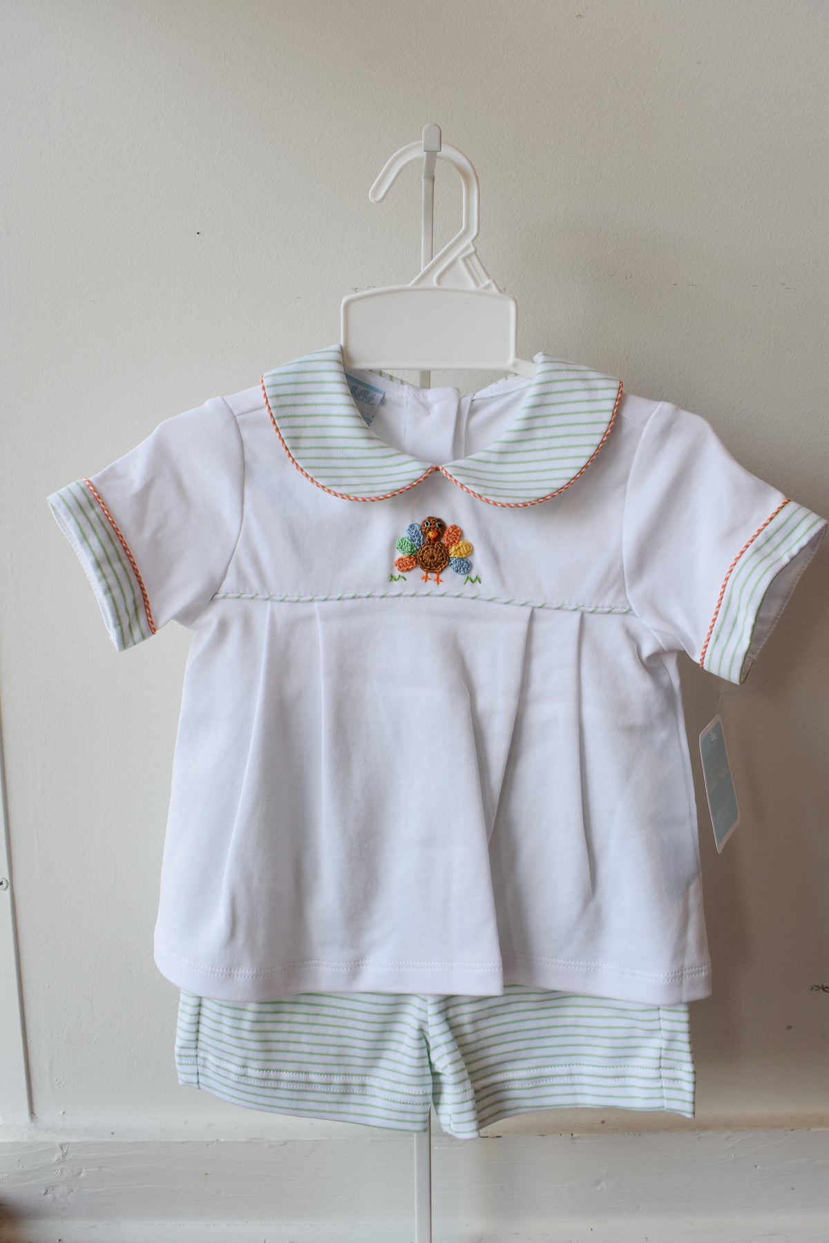 Gobble Gobble Boy’s Collared Knit Diaper/Short Set