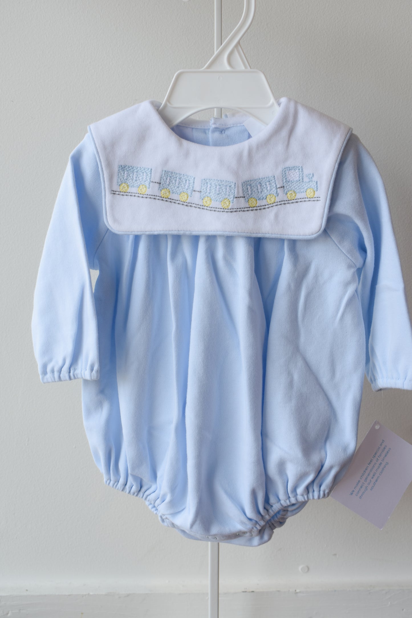 All Aboard Blue Knit Long Sleeve Bubble