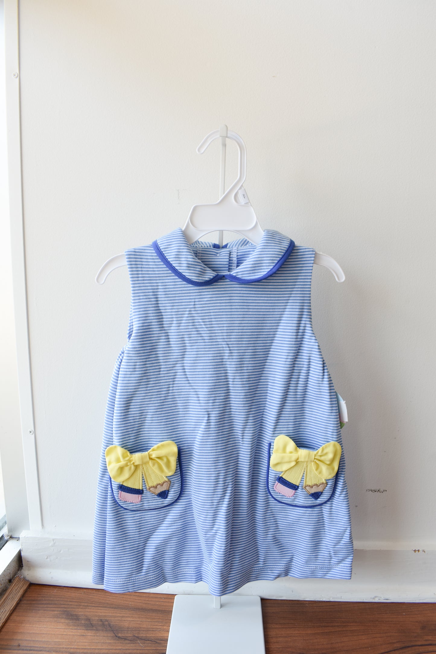 Pencil Pocket Sarah Jumper-Periwinkle Stripe Knit