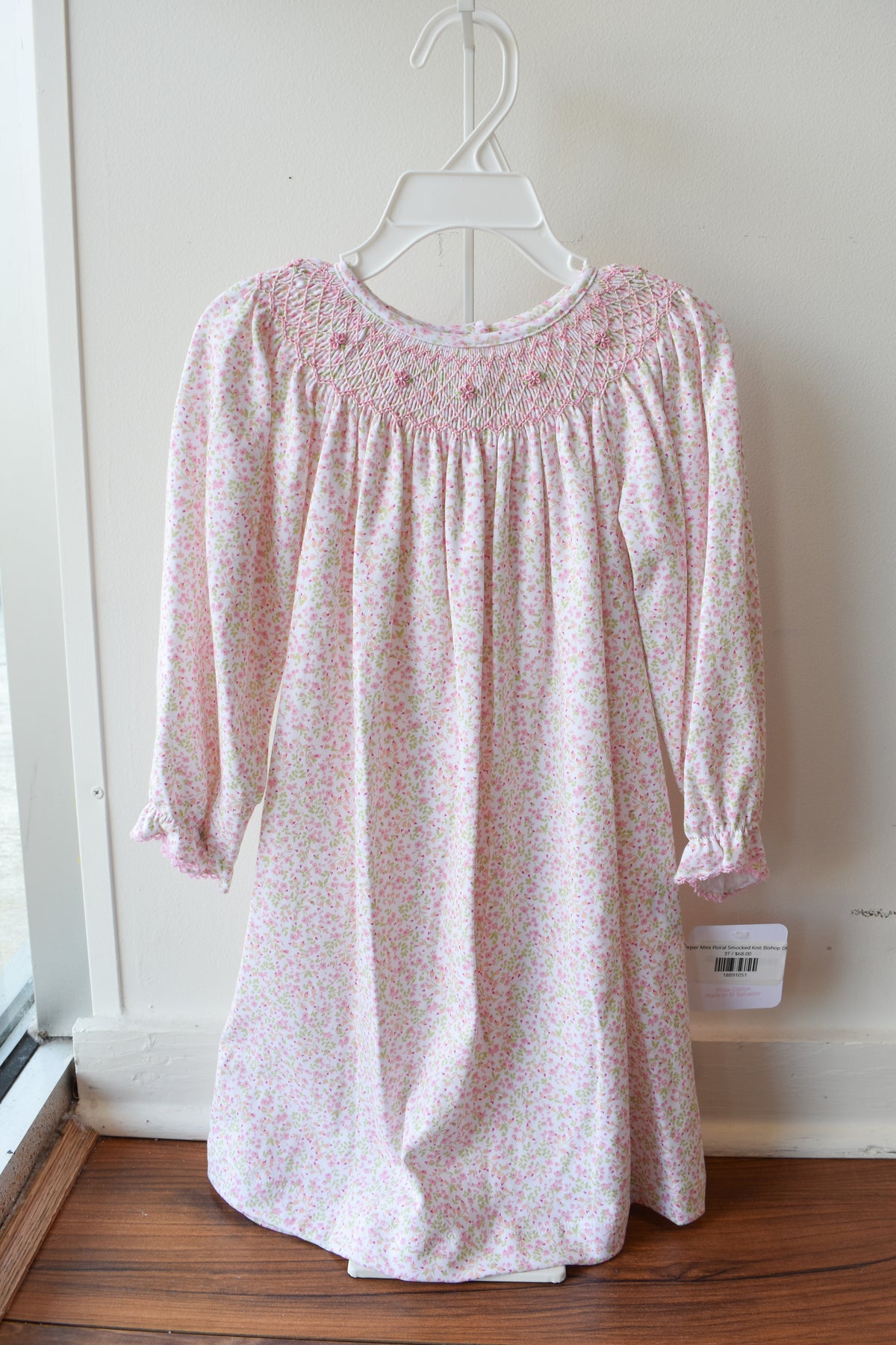 Harper Mini Floral Smocked Knit Bishop Dress