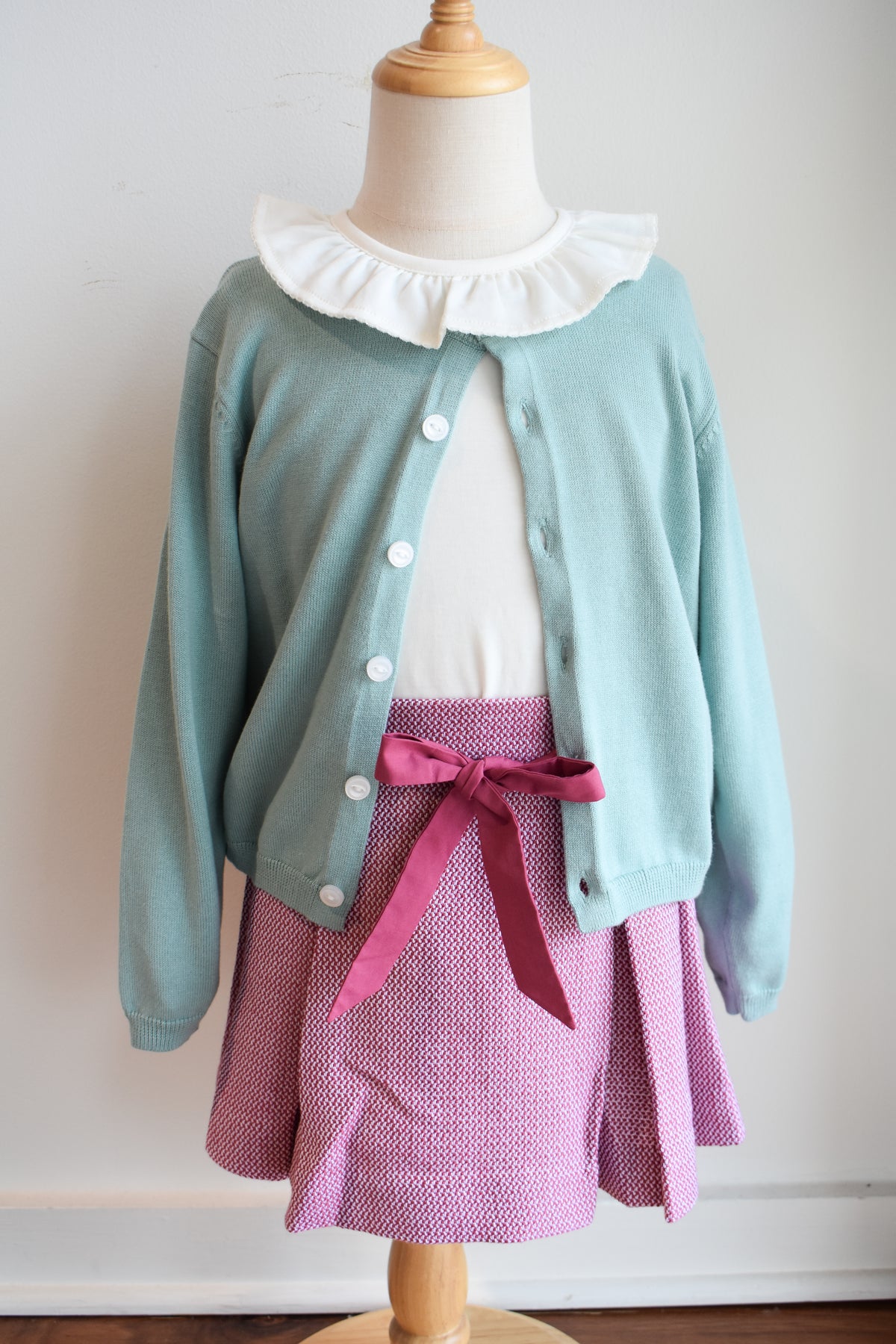 Parson Pleated Skirt-Begley Berry Tweed
