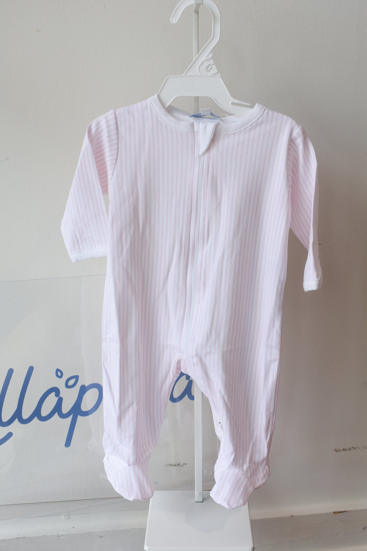 Pink Classic Nella Stripe Zipper Footie