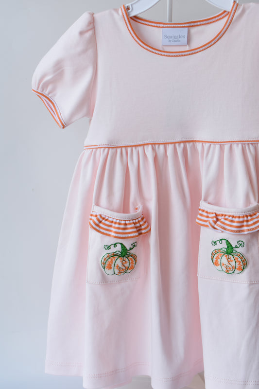 Pink Mini Pumpkin Pocket Dress