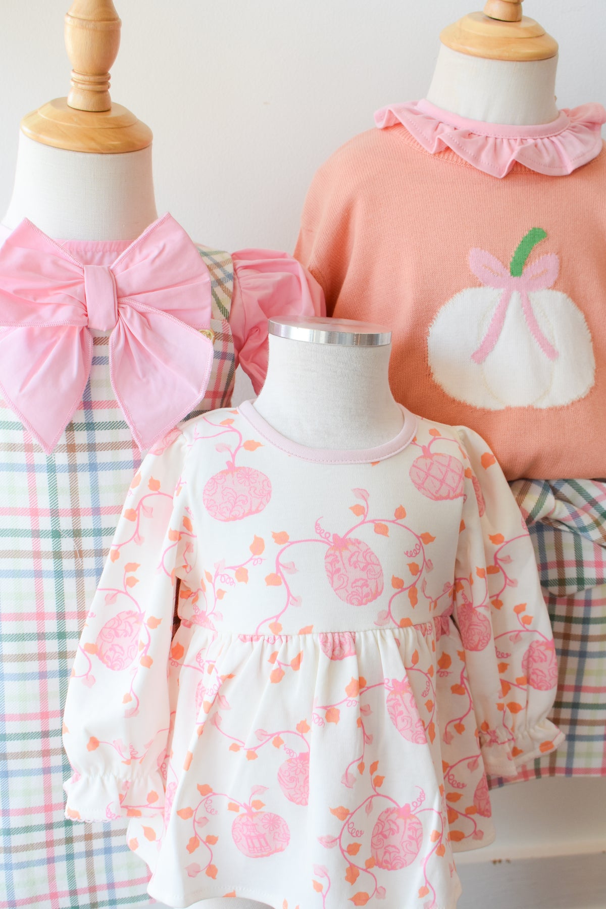 Isabelle's Intarsia Sweater-Sherbet Pumpkin/Bow