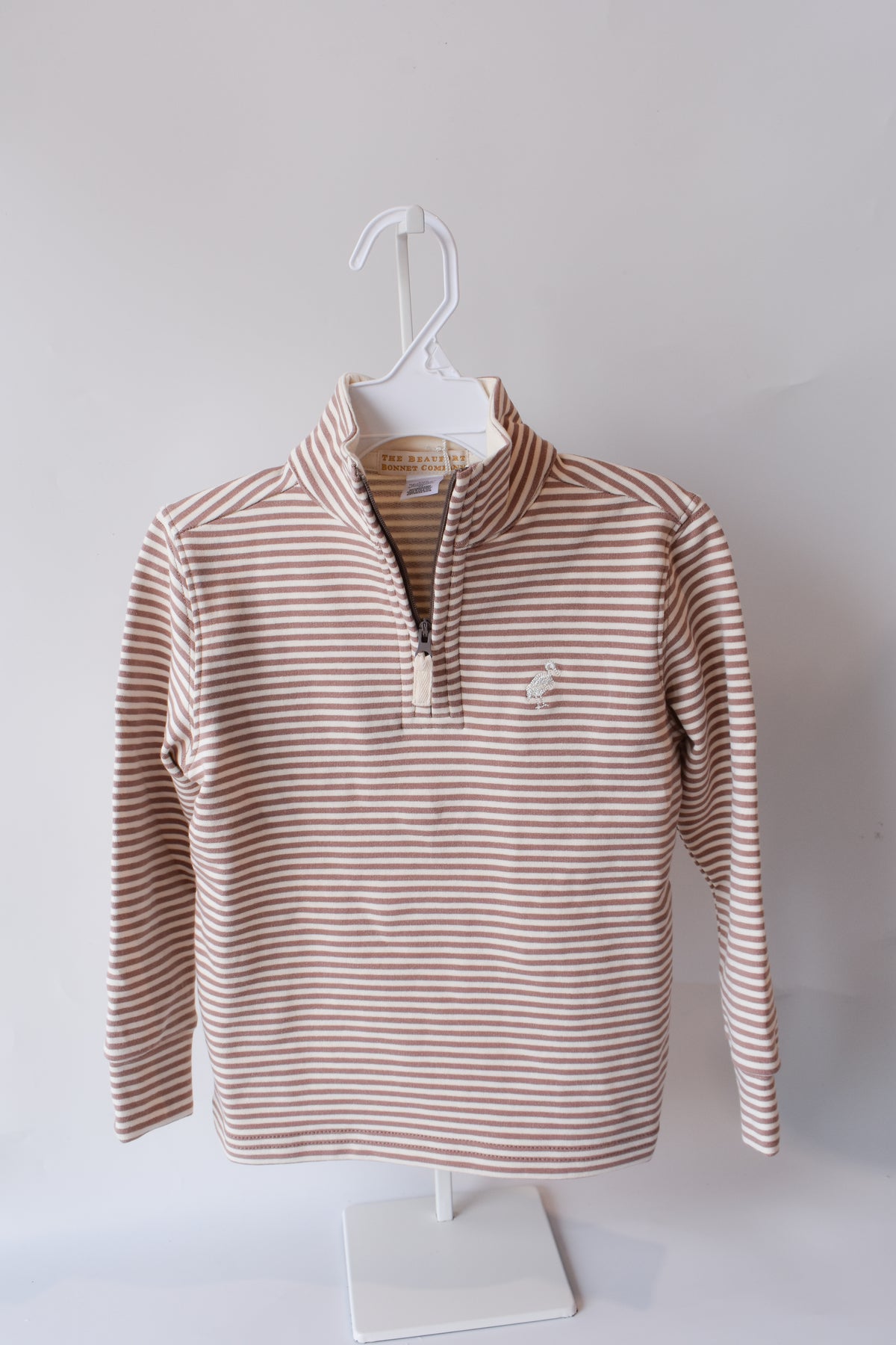 Hayword Half Zip-Gray Bay Brown/Palmetto Stripe