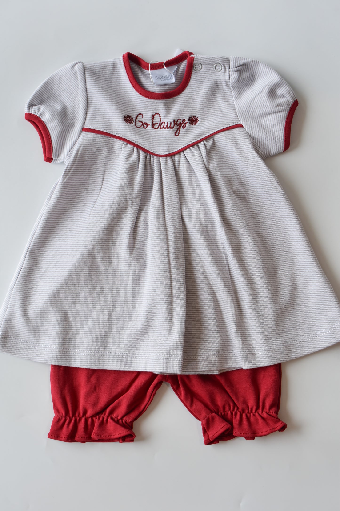 Go Dawgs Pom Pom Embroidered Bloomer Set