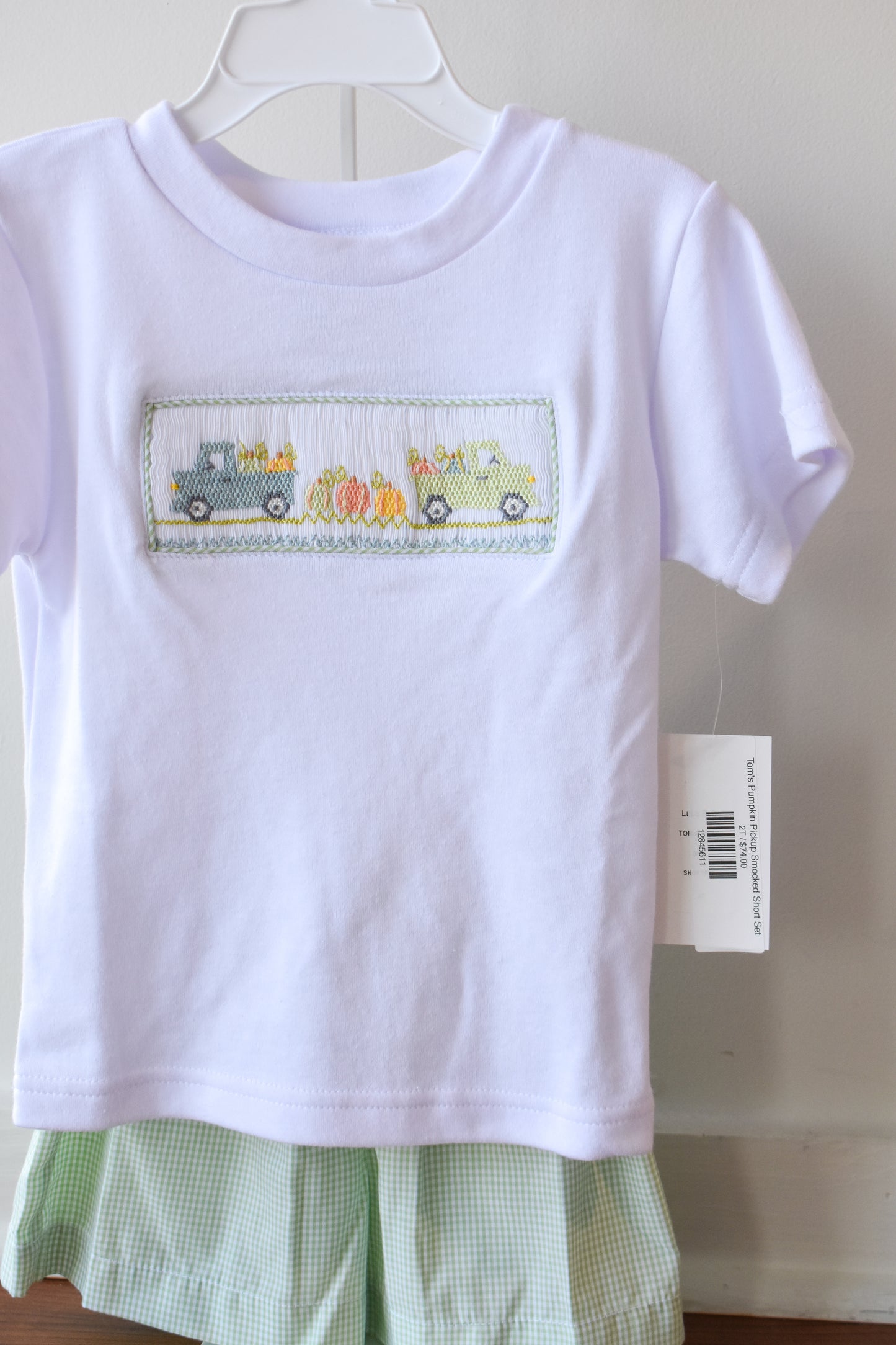 Tom's Pumpkin Pickup Smocked Short Set