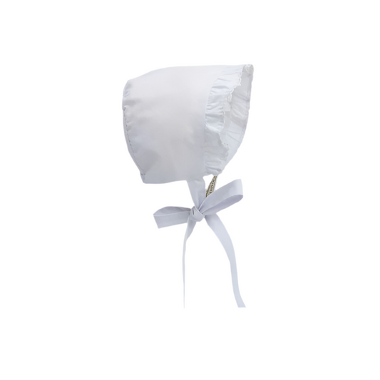 Sunday Best Bonnet-White Broadcloth