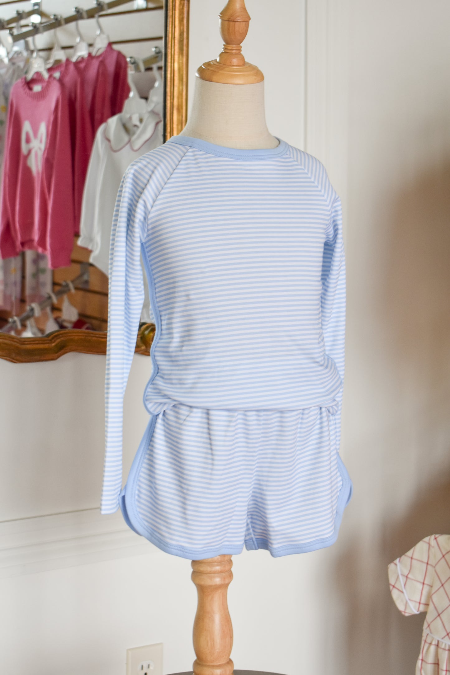Blue Mini Stripe Lounge Set
