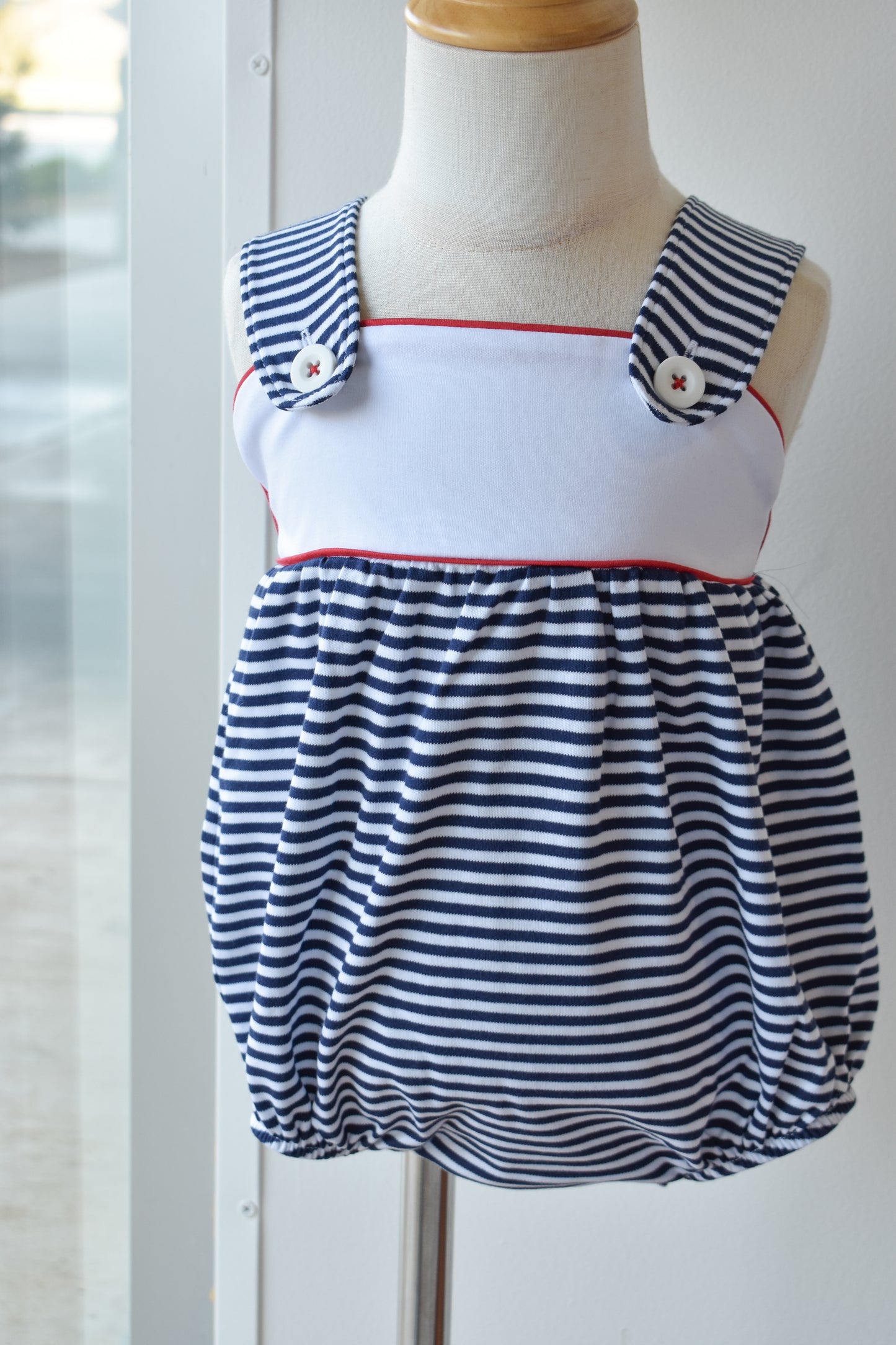 Bingham Pima Bubble-Nantucket Navy Stripe