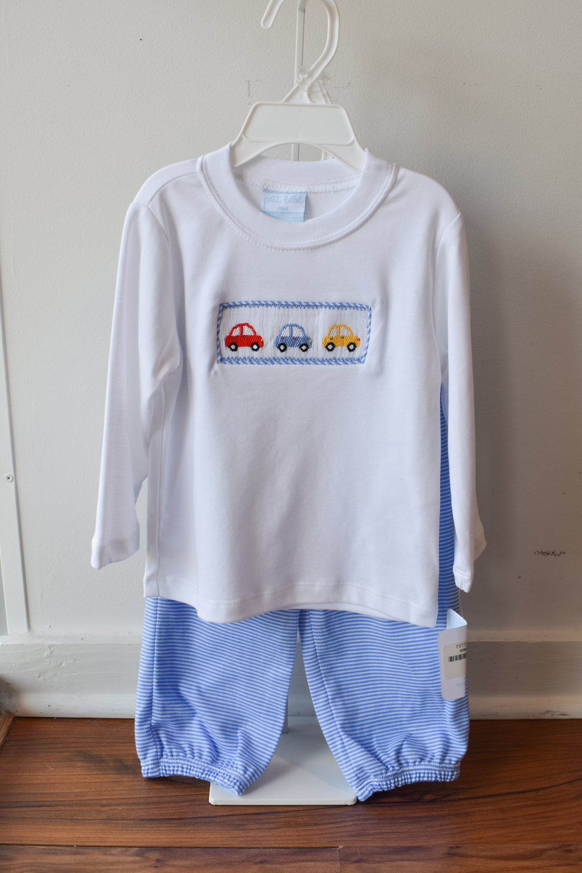 Beep Beep Blue Stripe Knit Pant Set