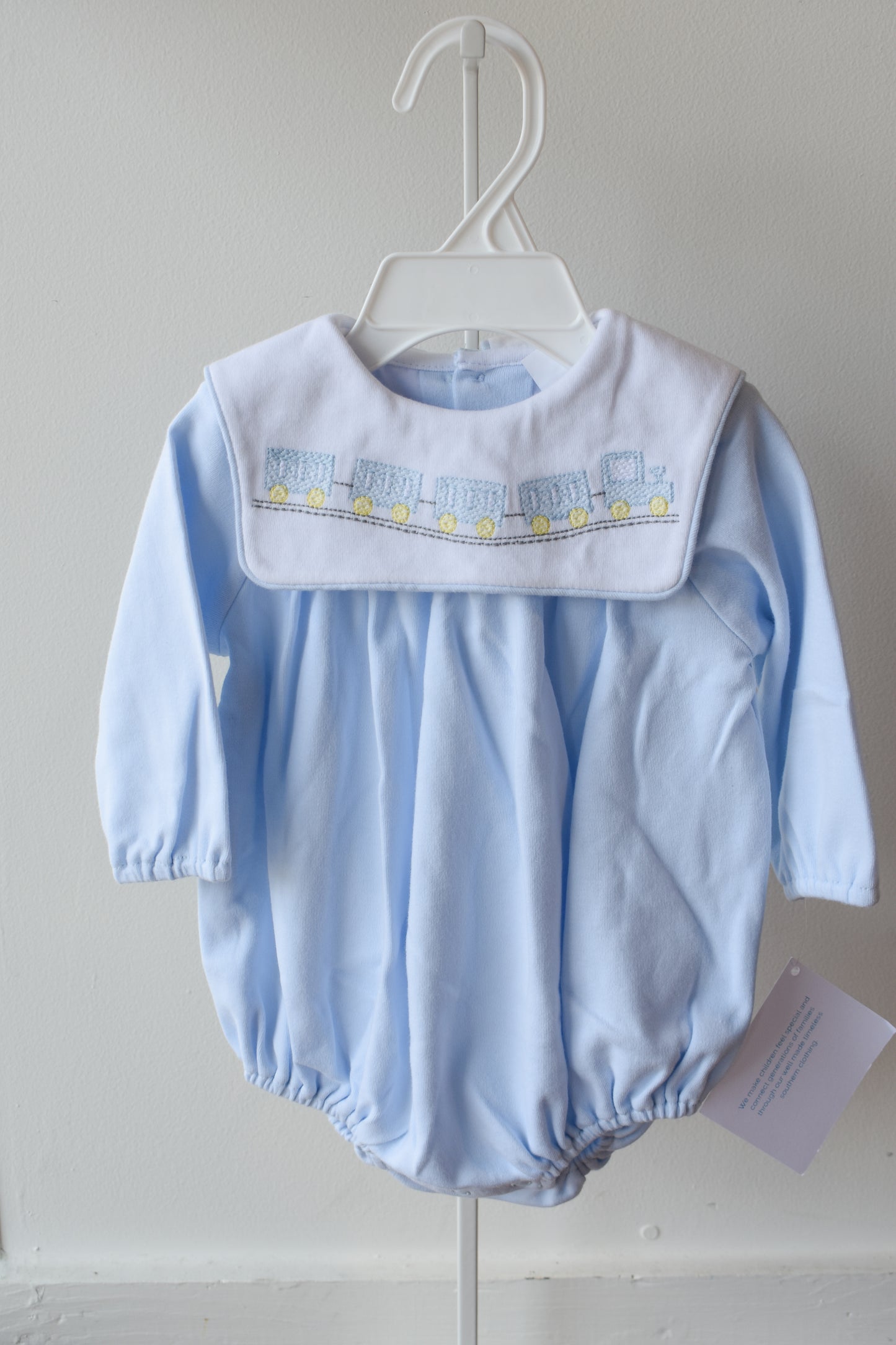 All Aboard Blue Knit Long Sleeve Bubble