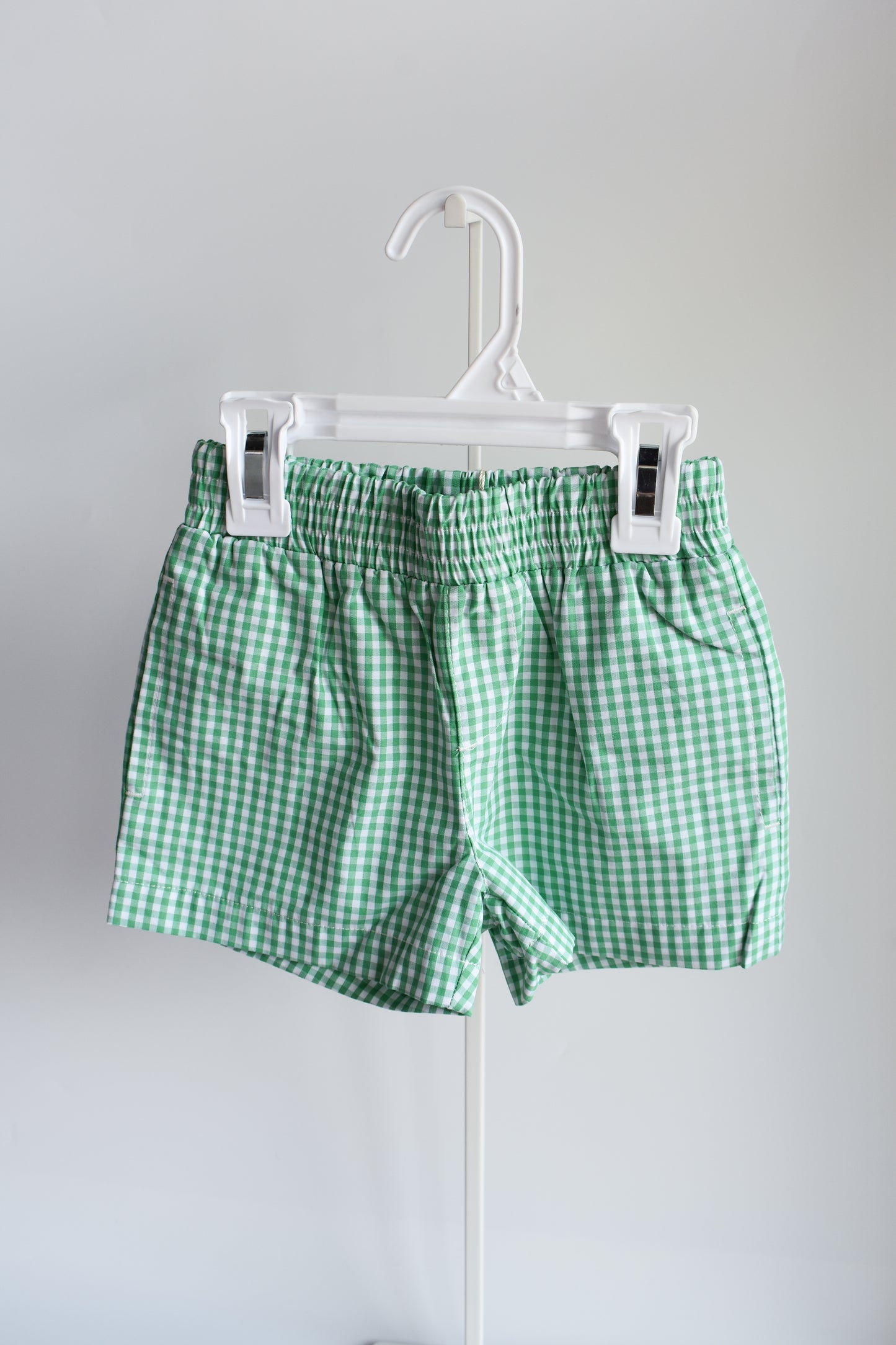 Sheffield Shorts-Gibson Green Mini Gingham