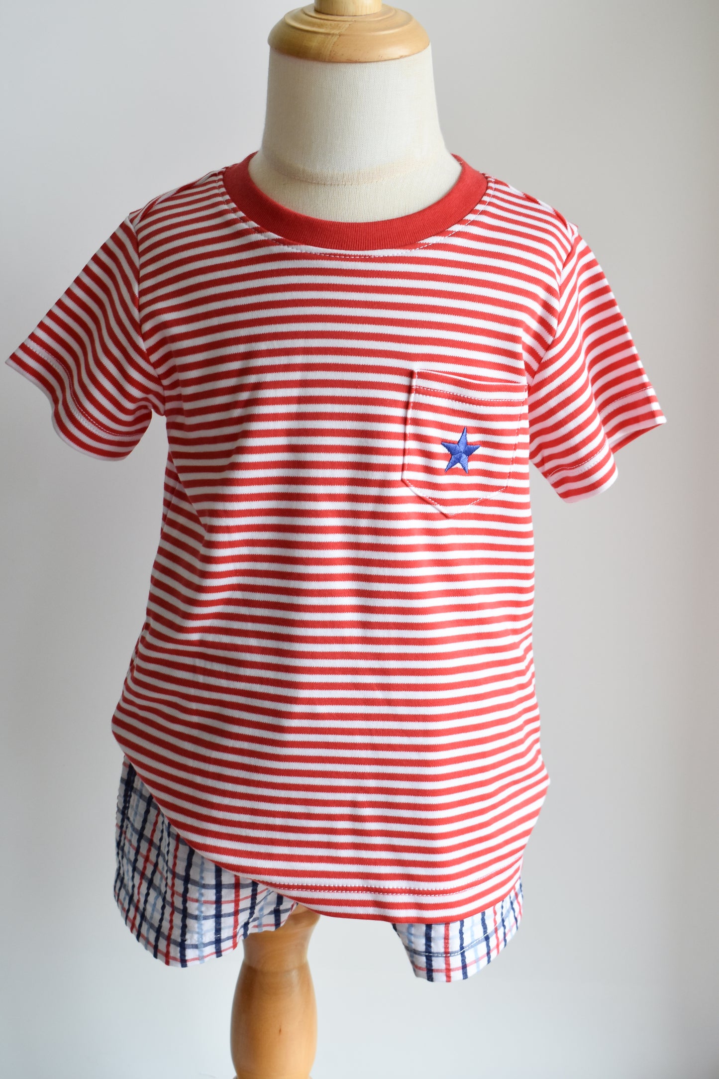 Carter Crewneck-Richmond Red Striped/Royal Star